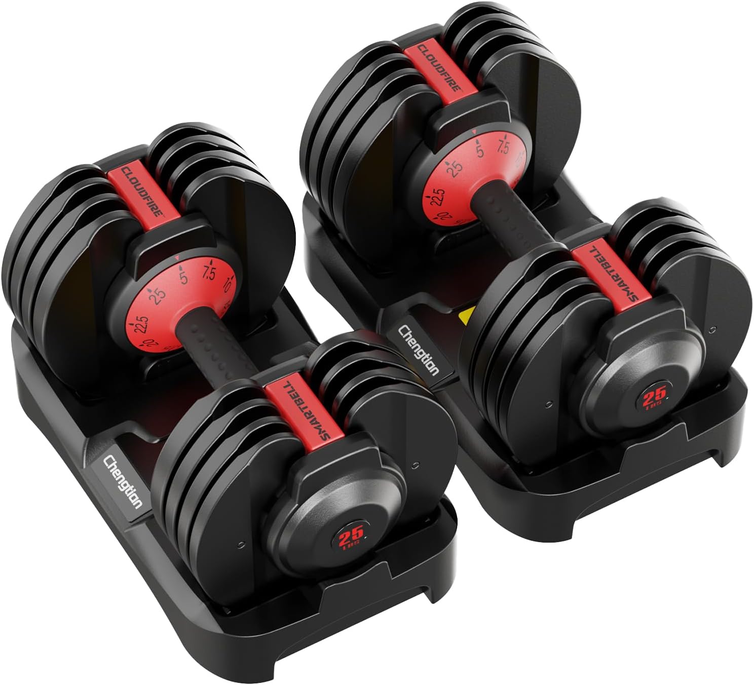 New Upgraded Adjustable Dumbbell Set of 2 (52.5 lbs/25 lbs), 15/9 Weights Dumbbell Set with Safe Locking System, Quick Adjustable Dumbbells For Men and Women Home Gym Workout with Anti-Slip Handle