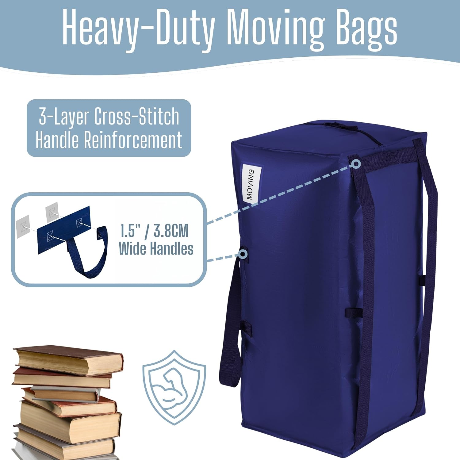 VENO 20 Pack Heavy Duty Moving Bags with Backpack Straps, Zippers & Handles, Extra Large Packing Bags for College Dorm Essentials, Moving Supplies Alternative to Cardboard Moving Boxes