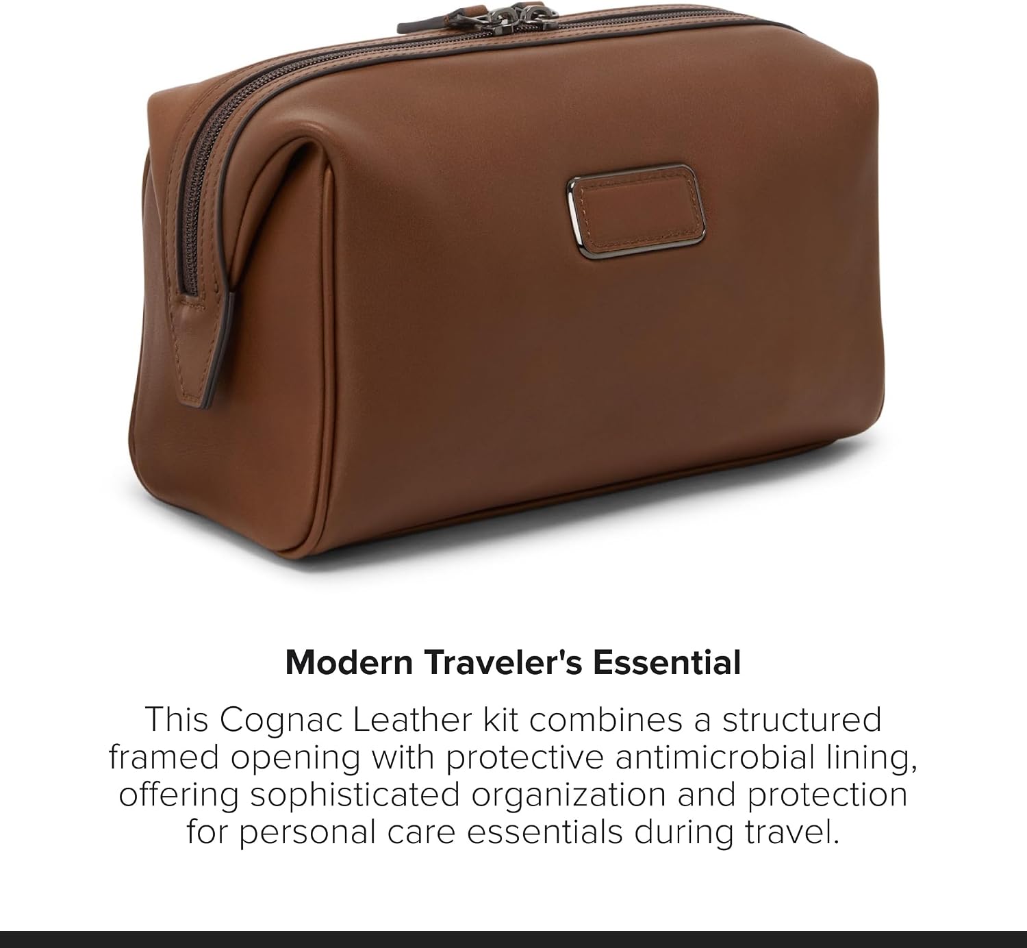 TUMI - Travel Accessories Dopp Kit - Men's Travel Essentials Framed Toiletry Bag - Cognac Leather