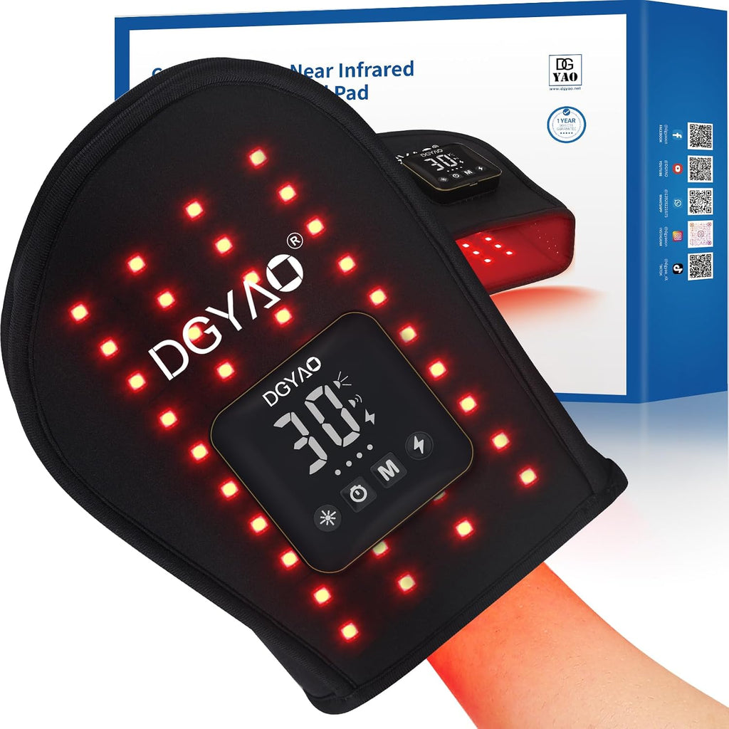 DGXINJUN Cordless Red Light Therapy for Hand Fingers Palm Pain Relief Led Portable Wireless Near Infrared Light Therapy Devices Wearable Rechargeable with 4000mAh Battery