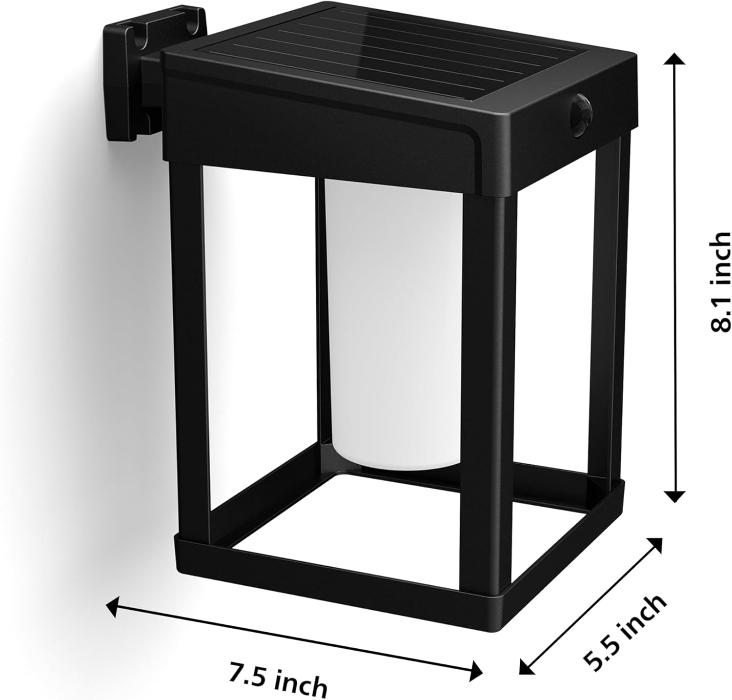 PHILIPS LED Ultra Efficient Solar Square Black Wall Lantern Outdoor 2-Pack Bright White (3000K) 250/20 Lumen (3W = 25W) Weather Resistant