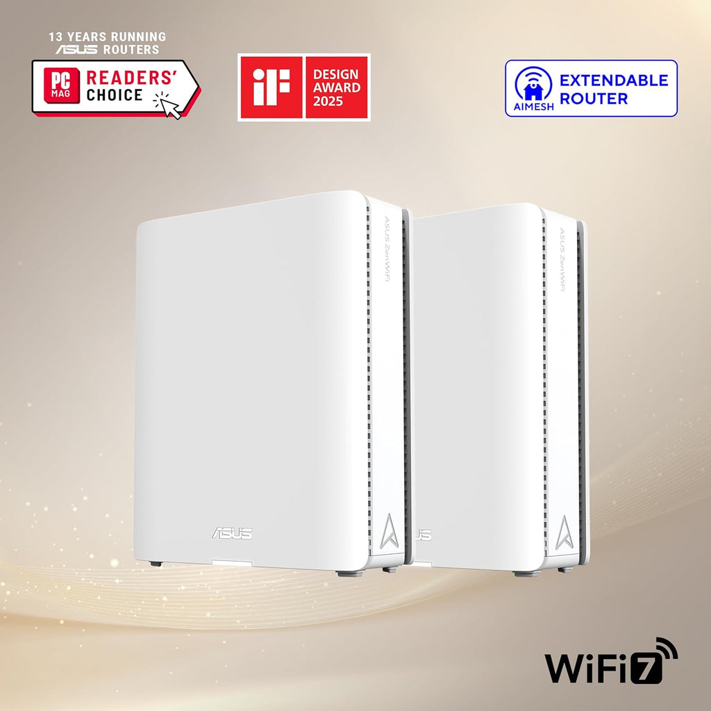 ASUS RT-BE88U Dual-Band WiFi 7 AiMesh Extendable Performance Router, 4K-QAM, MLO, Dual 10G Ports, SFP+, 4X 2.5G Ports, 4X 1G Ports, 34G WAN/LAN Capacity, Network Security, Built-in VPN