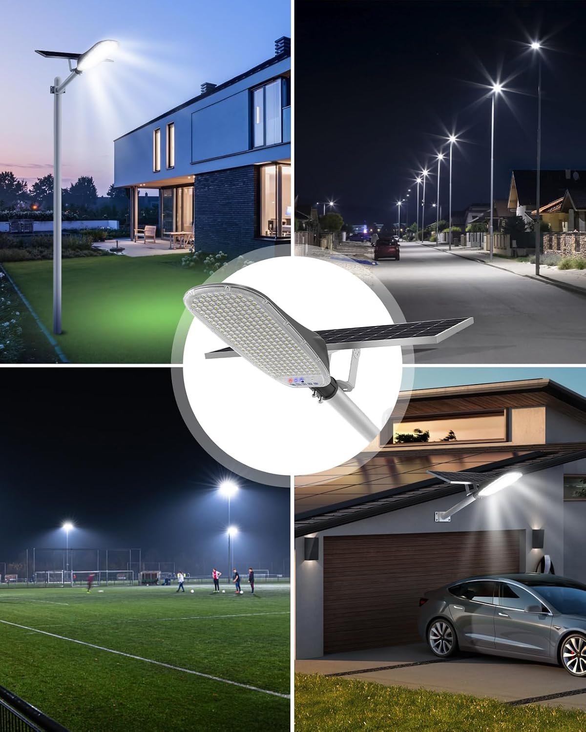 ENTELECHY Solar Street Light Outdoor, 40000LM 40000mAh Commercial Solar Flood Light with Motion Sensor, IP67 Waterproof Dusk to Dawn Security Light for Yard, Driveway, Basketball Court,Parking Lot
