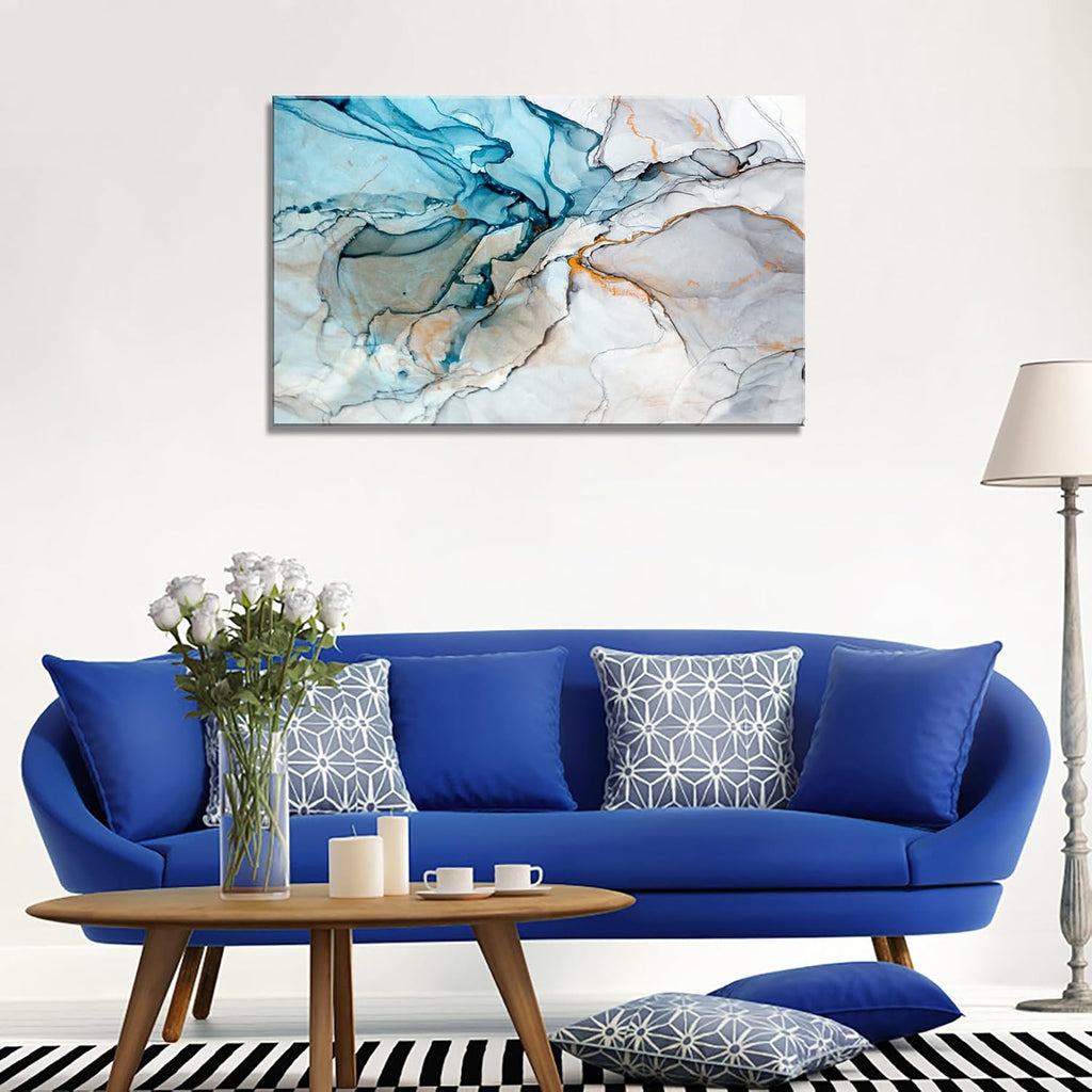DZL Art A73881 Framed Wall Art Colorful Abstract Painting Background Canvas Wall Art Print Painting for Wall Decor Home Decor