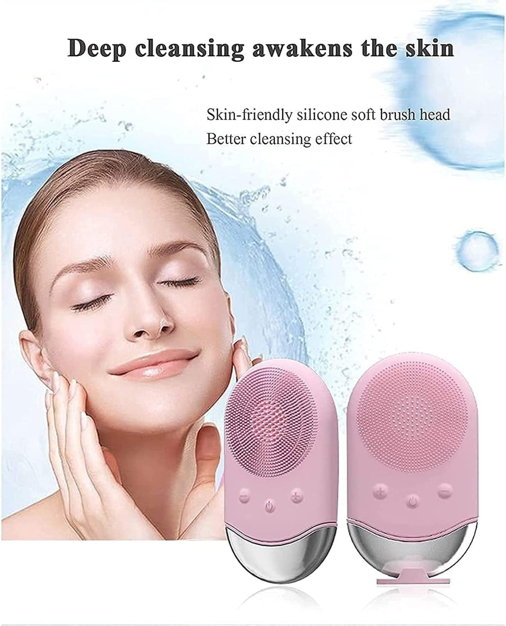 Facial Cleansing Brush,Sonic Face Brush Silicone Electric Facial Washing Cleansing Brush Version Electric Deep Cleaning Waterproof Skin Care Tool