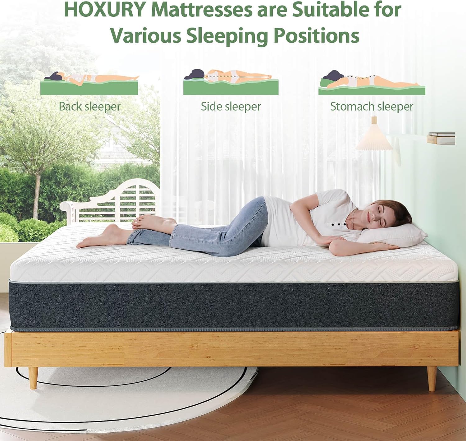Twin Mattress, 8 Inch Green Tea Memory Foam Mattress in a Box, Medium Firm Twin Size Mattress for Pressure Relief, CertiPUR-US Certified