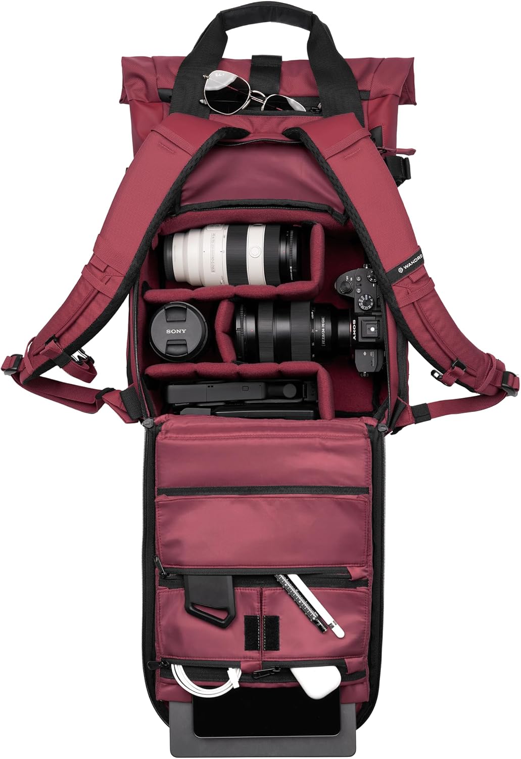WANDRD PRVKE Rolltop 15L V4 Photography Bundle – Compact Travel Camera Backpack with Essential Camera Cube and Laptop Sleeve