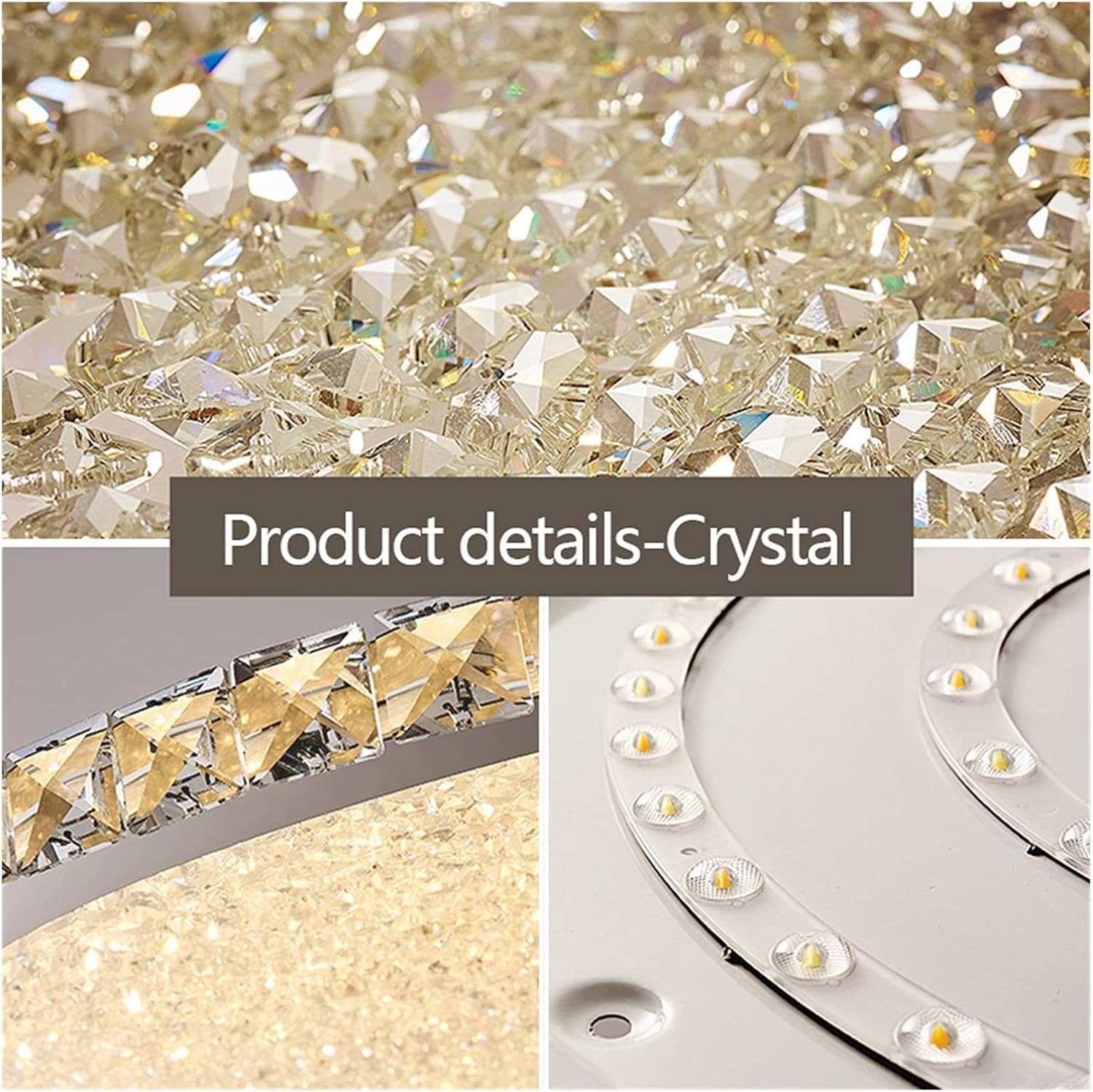 BayDe LED Modern Chandelier Lamp, Modern Crystal Chandelier Lighting Lustre Cristal Circular Square Chandeliers Ceiling Lustres De Cristal Luminarias,Modern LED Chandelier, Wall Lamps