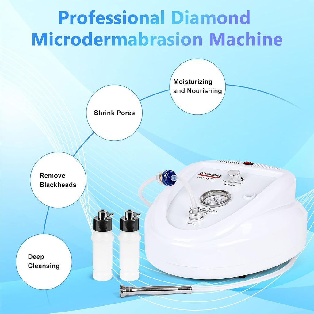 Diamond Microdermabrasion Machine, Kendal Professional Dermabrasion Facial Spray Skin Care Device, Vacuum Blackhead Removal and Spray Moisturizer, Esthetician Supplies, Also for Home Skin Care