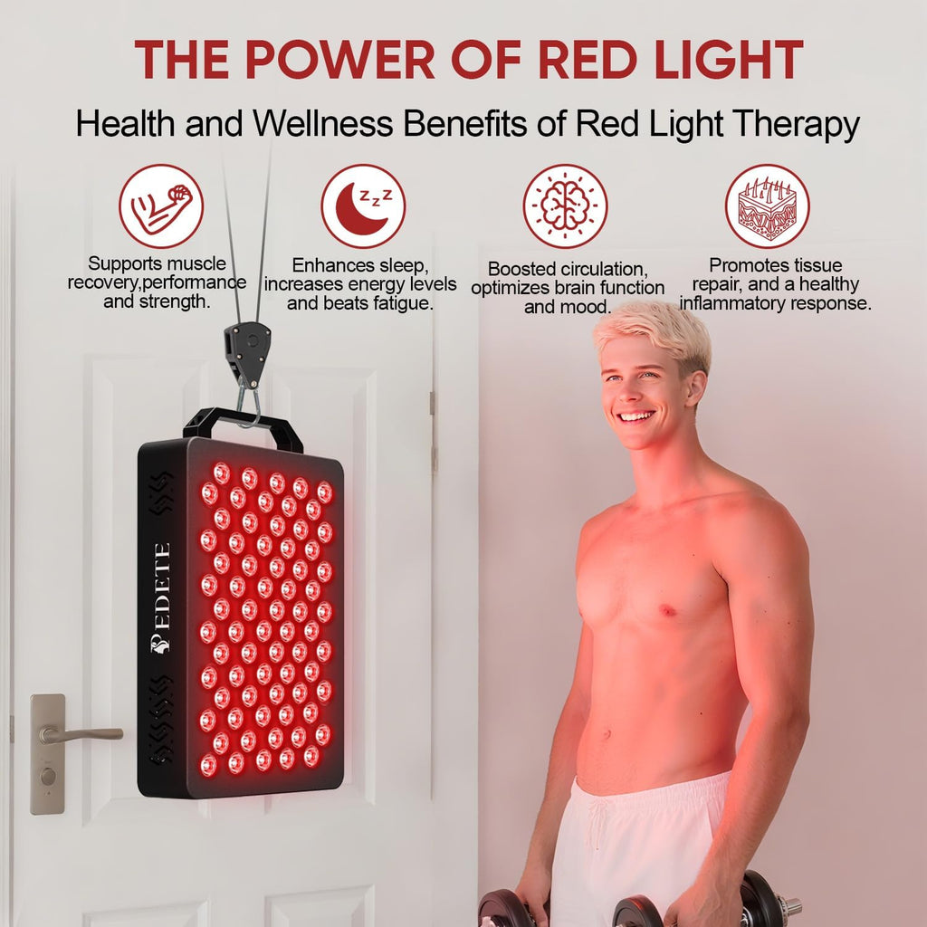 Red Light Therapy for Face and Body, 630nm 660nm 810nm and 850nm Near Infrared Light Therapy Panel, 70 Dual Chip LEDs, High Power LED Light Therapy Device for Skin Care, Sleep, Pain Relief. M70