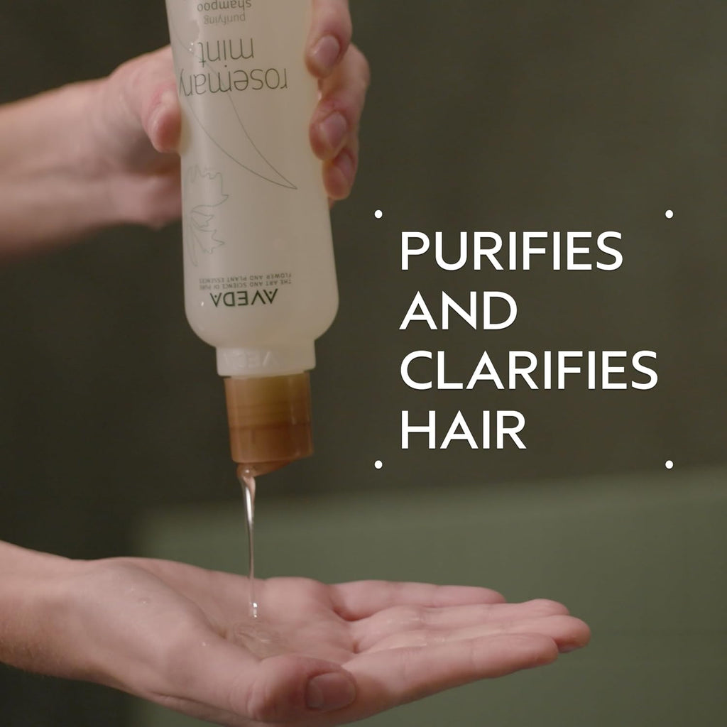 Aveda Rosemary Mint Purifying Shampoo | Clarifying Shampoo | Gently Removes Buildup, Adds Shine | For Normal to Oily Hair, Fine to Medium Hair Types | Invigorating Aroma| 97% Naturally Derived*