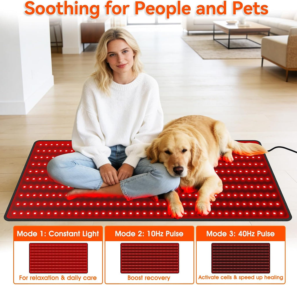 Red Light Therapy Mat for Body, Large 39'x24' Infrared Light Pad with 400 LEDs Tri-Chip 660nm & 850nm, Red Light Blanket for Back, Leg, Joint & Muscle Pain, 9 Timer, Max 60W