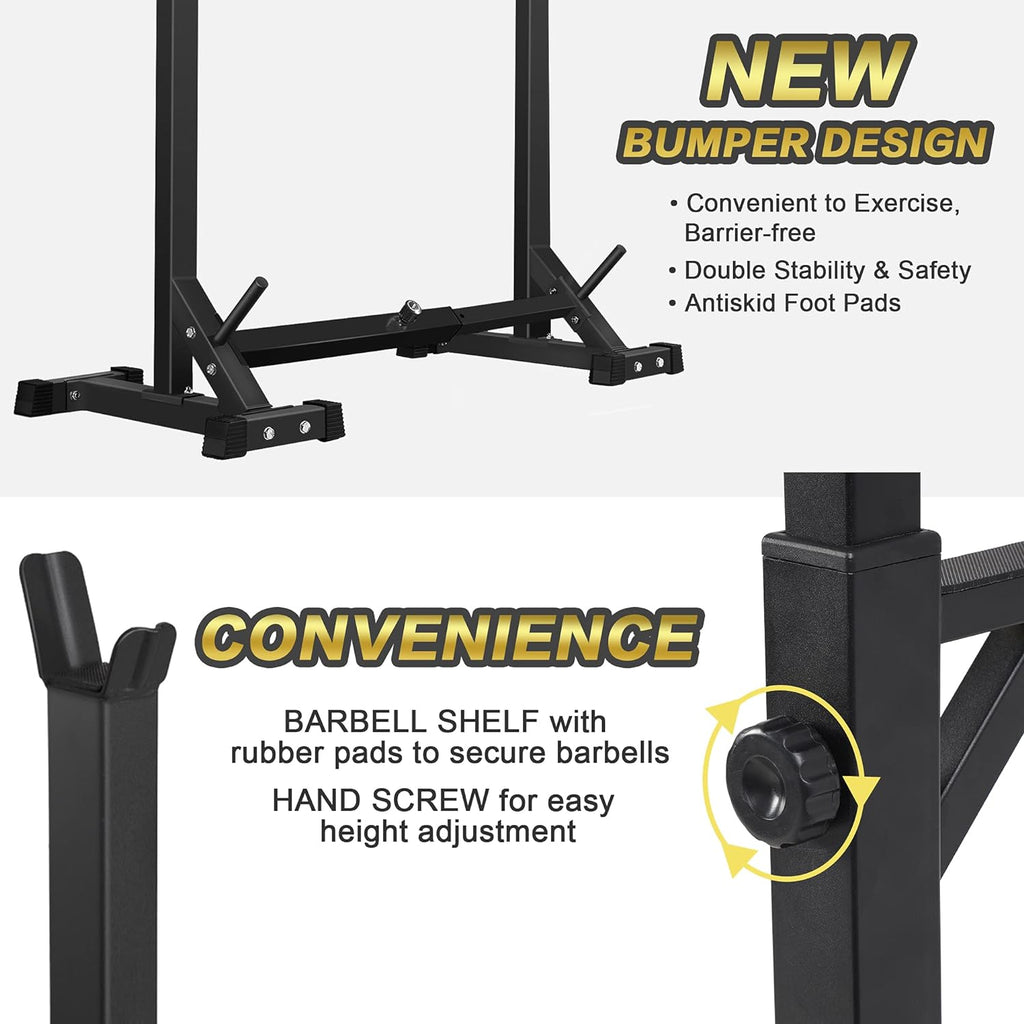 CANPA Adjustable Squat Rack Stand Multi-Function Barbell Rack Weight Lifting Gym Dumbbell Racks Home Gym Bench Press Rack Dumbbell Racks Stands 600Lbs