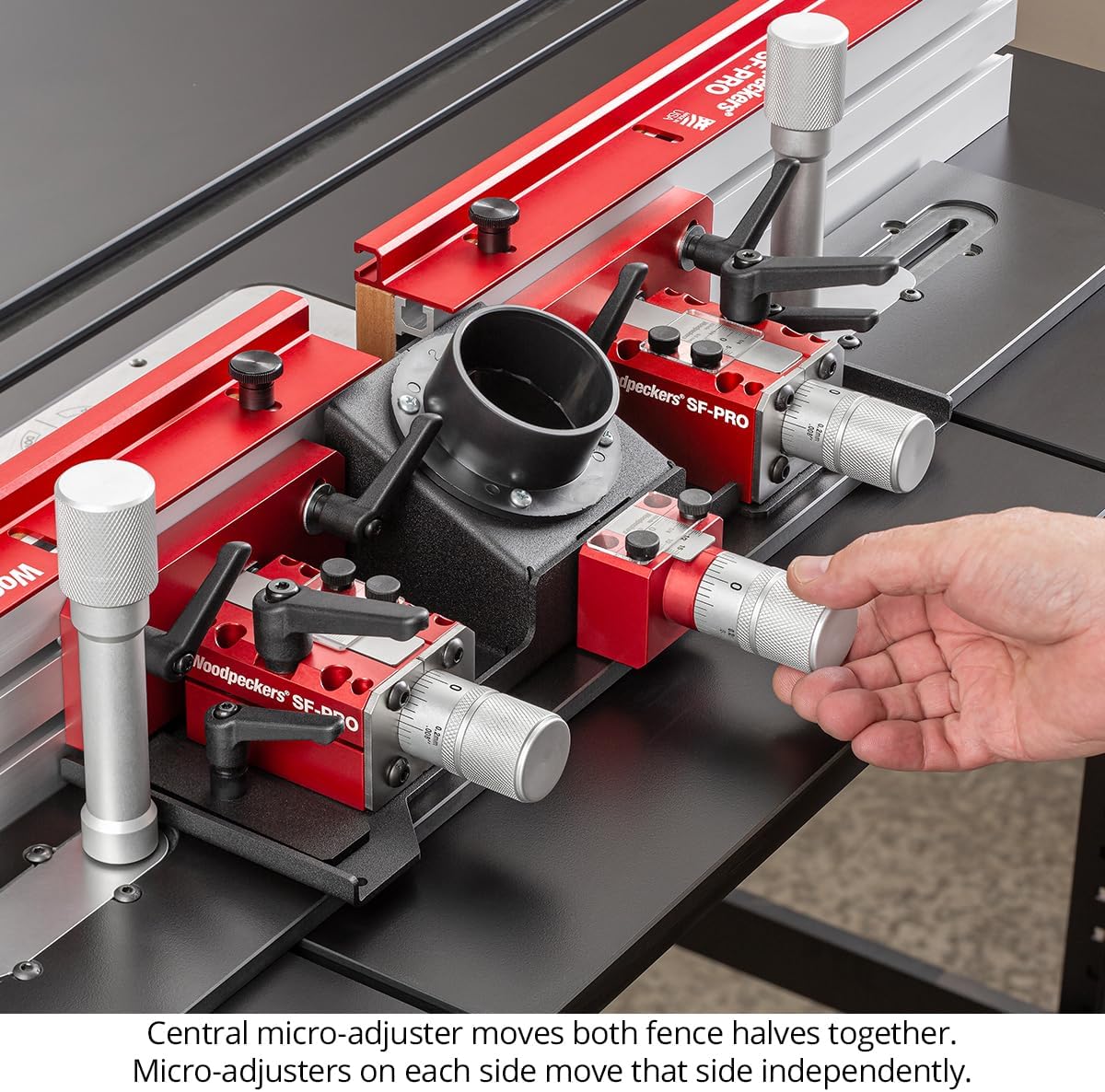 Woodpeckers SF-PRO Universal 36-Inch Router Table Fence, USA Made, 3-Way Micro-Adjustment, Fits Most Edge-Rail and T-Track Router Tables and Shapers - SFPRO-U-25