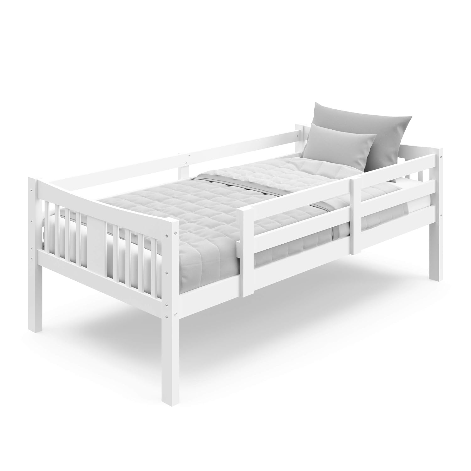 Storkcraft Caribou Bunk Bed Twin Over Twin Bunk Bed (White) - GREENGUARD Gold Certified, Twin Bunk Beds for Kids, Converts to 2 Individual Twin Beds, Bunk Beds for Kids