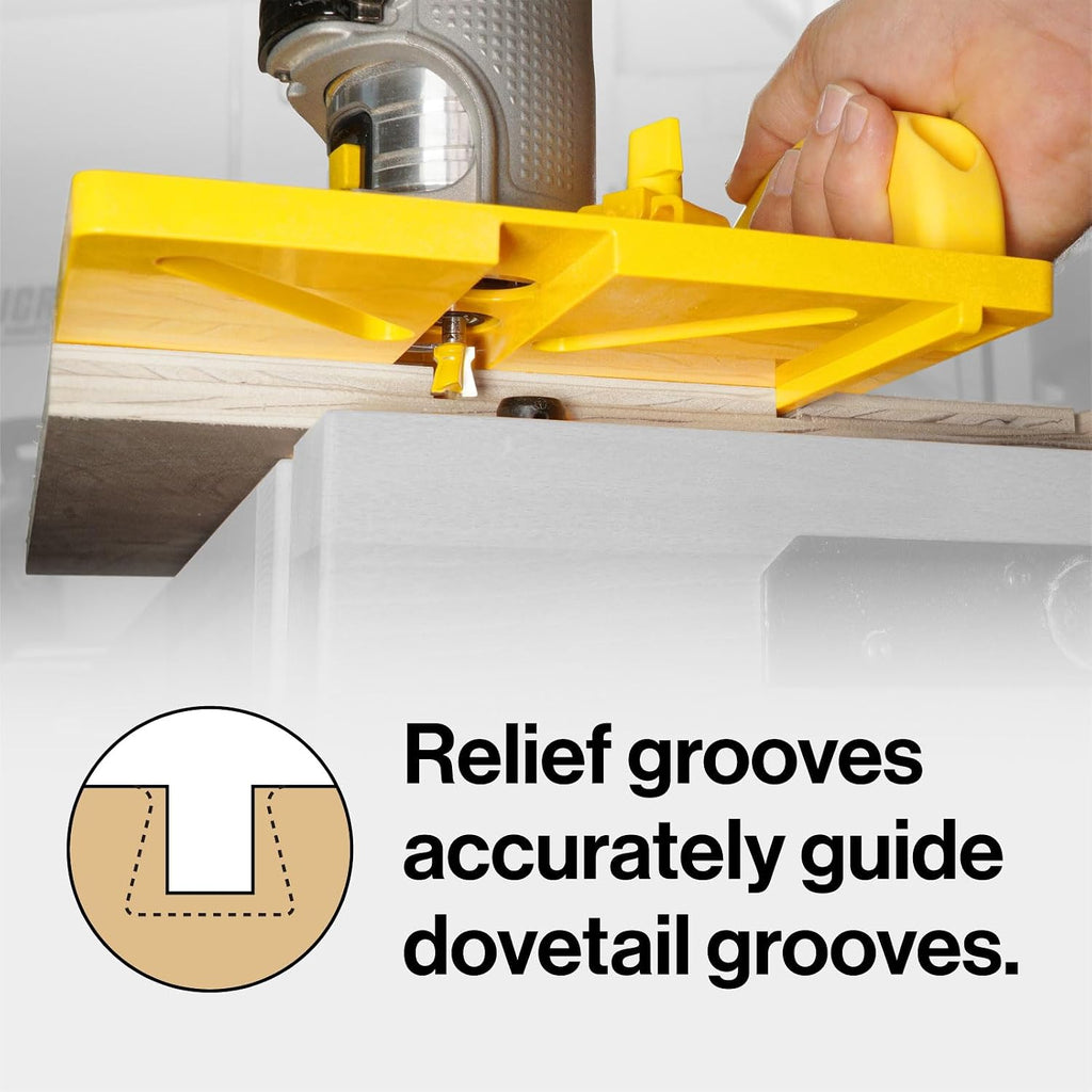 MICROJIG MatchFit Grid Router Guide Kit, Woodworking Precision Tools for Dovetail Track, Easy Setup, Self-Indexing Design, for 1/4' Shank Routing Bits