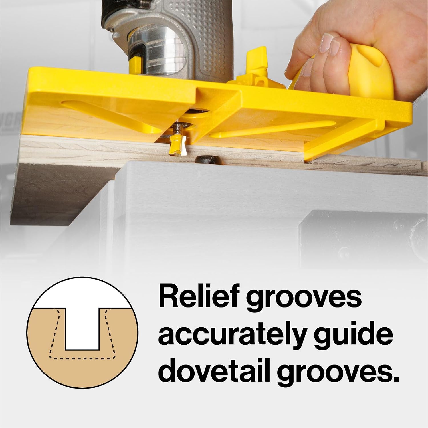 MICROJIG MatchFit Grid Router Guide Kit, Woodworking Precision Tools for Dovetail Track, Easy Setup, Self-Indexing Design, for 1/4' Shank Routing Bits