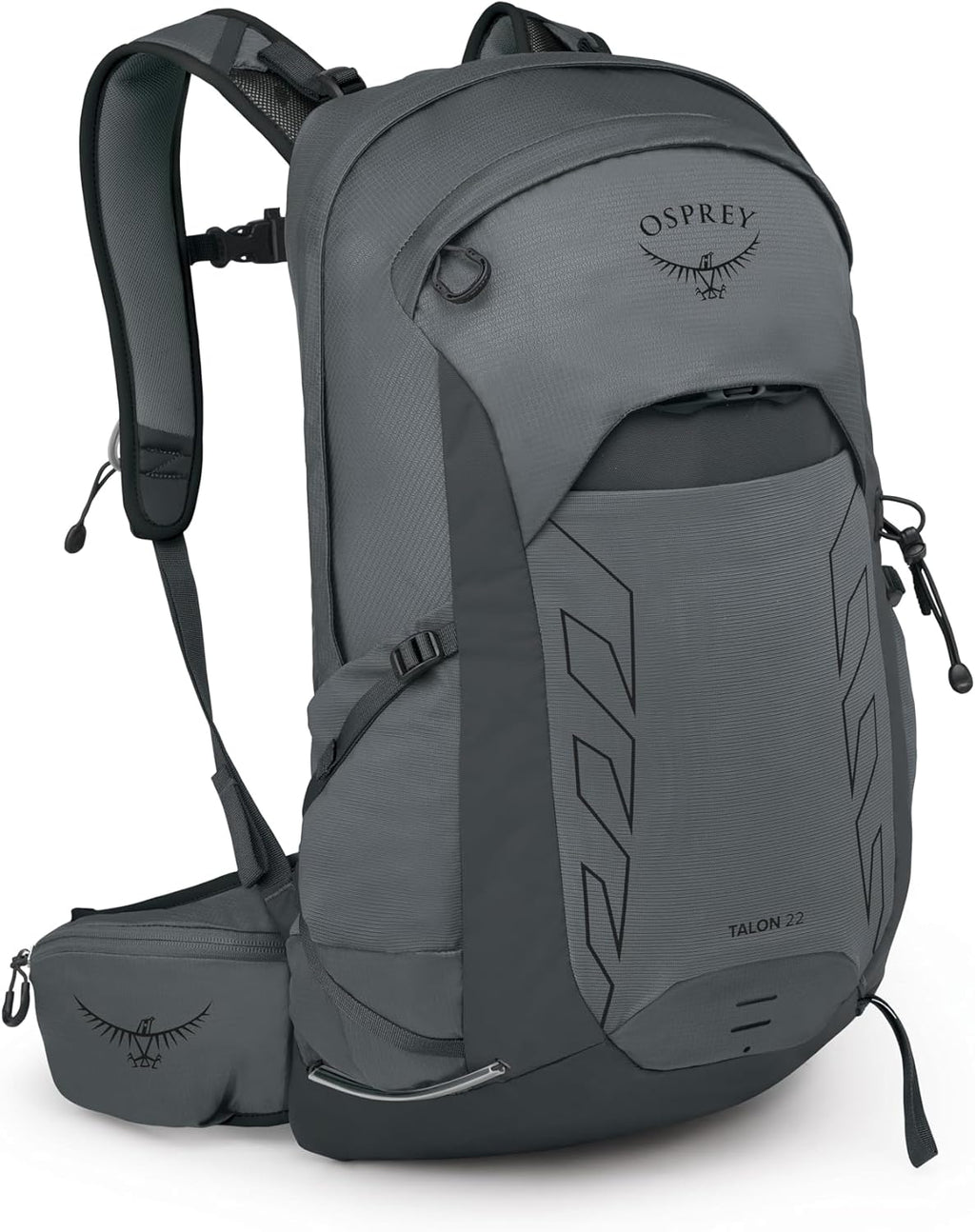 Osprey Talon 22L Men's Lightweight Hiking Backpack - Small Daypack for Travel & Camping, Phantom Grey/Dark Charcoal