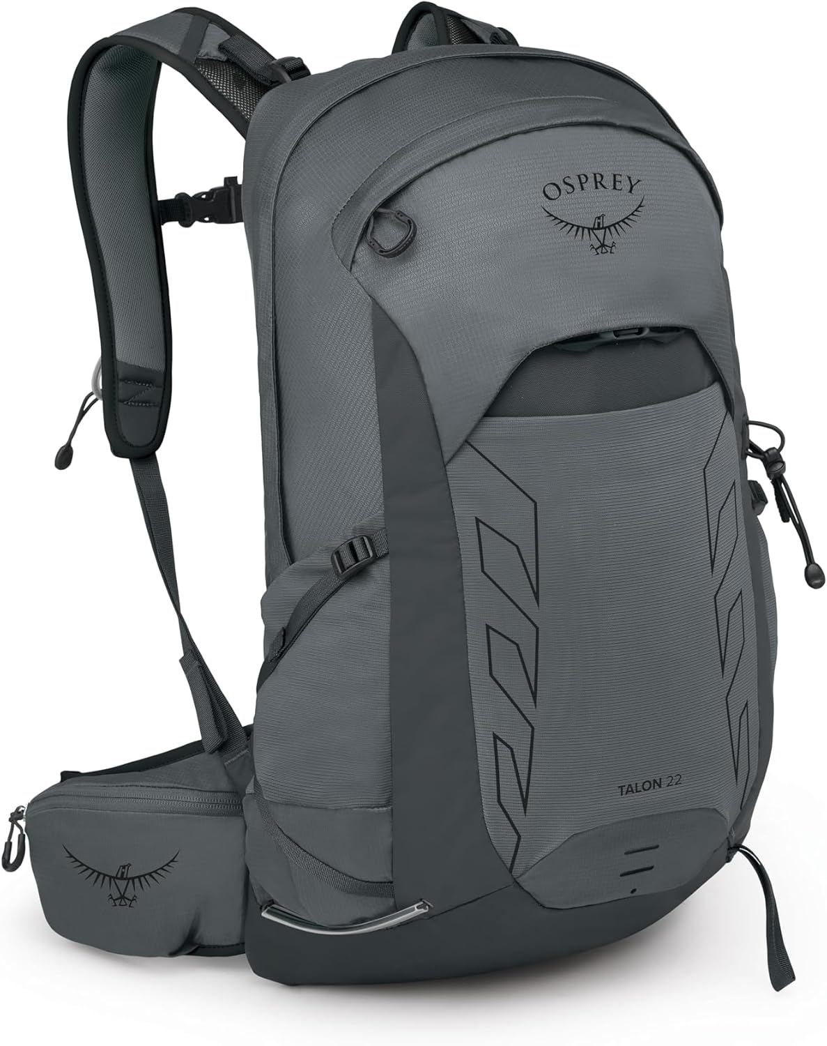 Osprey Talon 22L Men's Lightweight Hiking Backpack - Small Daypack for Travel & Camping, Phantom Grey/Dark Charcoal