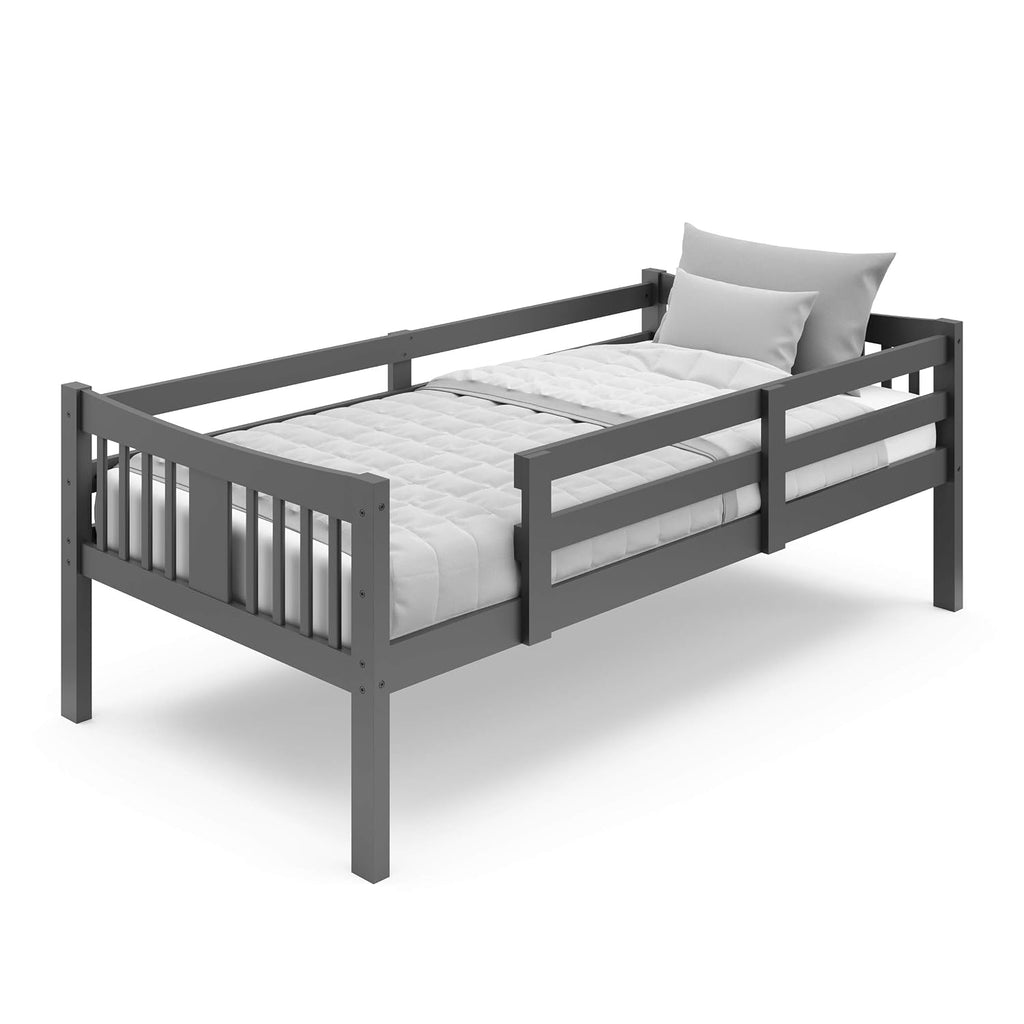 Storkcraft Caribou Bunk Bed Twin Over Twin Bunk Bed (Gray) - GREENGUARD Gold Certified, Twin Bunk Beds for Kids, Converts to 2 Individual Twin Beds, Bunk Beds for Kids