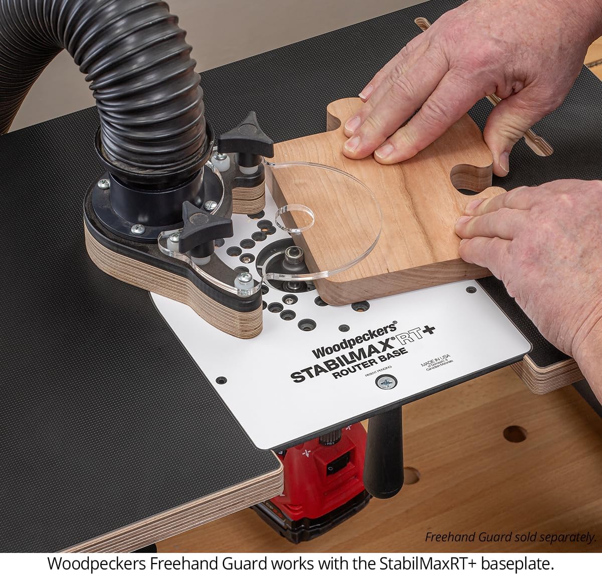 Woodpeckers StabilMaxRT+ Router Table System, USA Made Portable Benchtop Router Table, Instantly Switch From Hand-Held Routing & Table Routing - SMRT-P