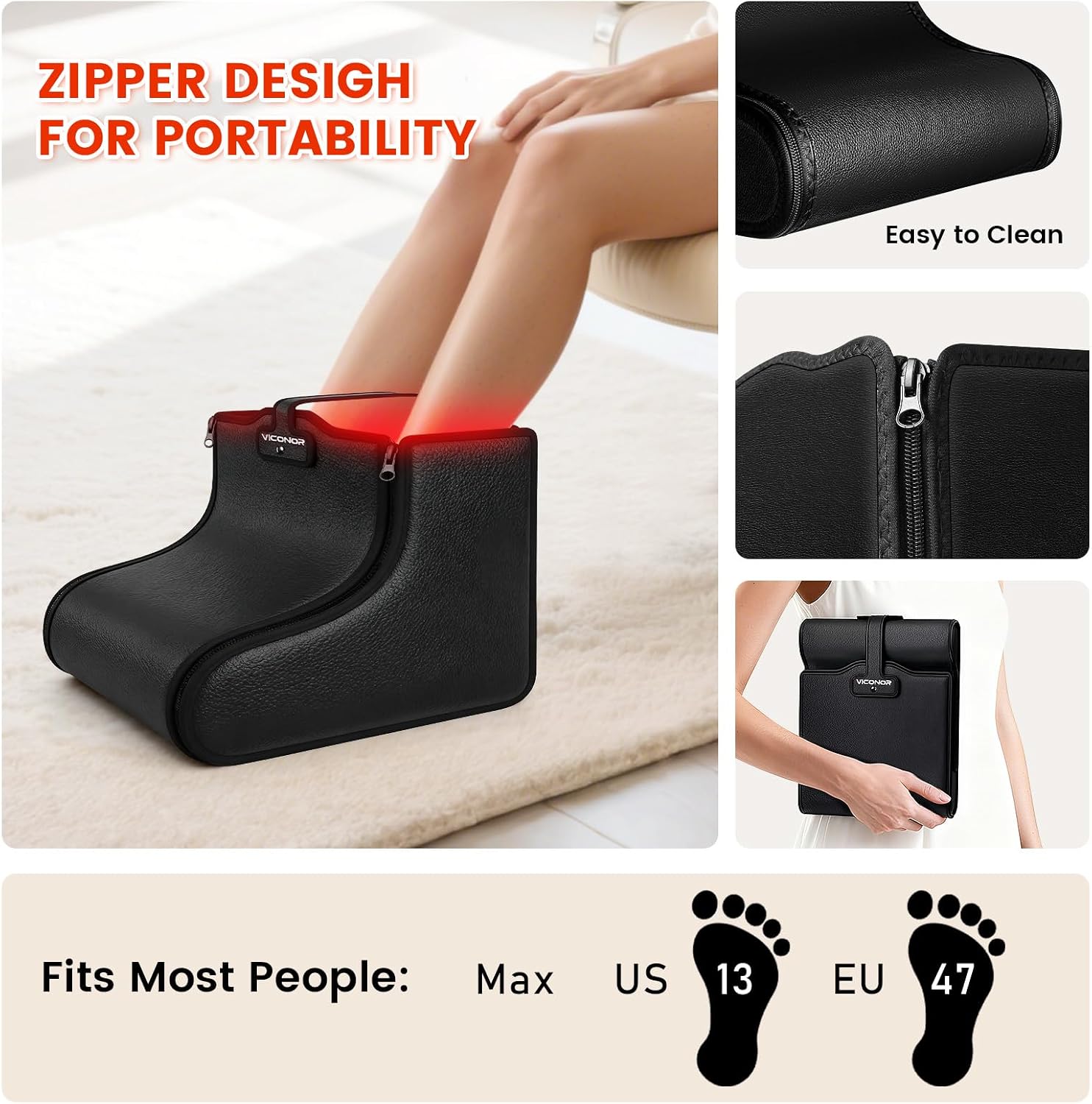 Red Light Therapy for Feet, Infrared Light Therapy for Feet Neuropathy with 200 LEDs 3-in-1 Chip 660nm Red Light-Therapy & 850nm Infrared Light Device for Body Full Coverage Detachable by Zips