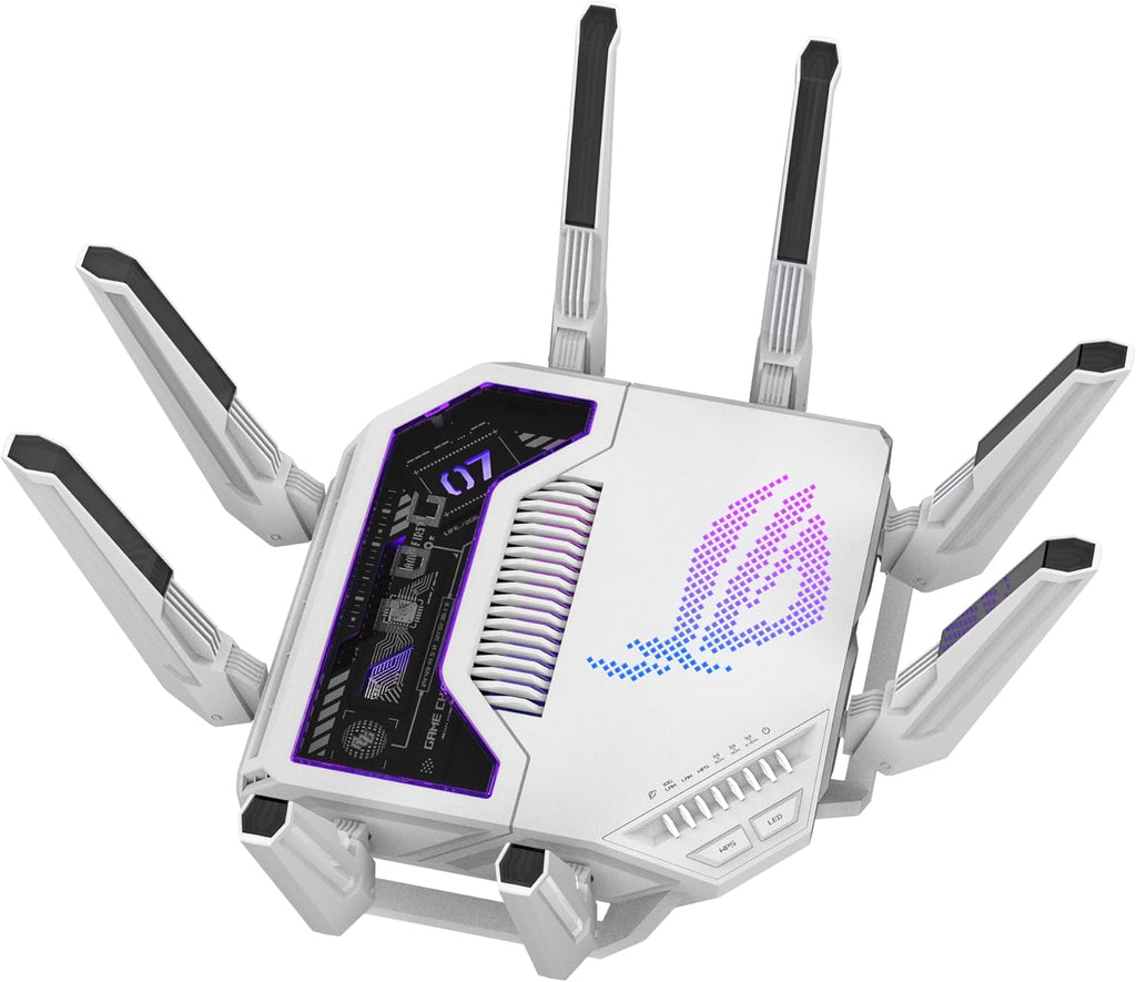 ASUS GT-BE19000AI Tri-Band WiFi 7 (802.11be) AI Gaming Router, 320MHz Bandwidth & 4096-QAM, MLO, Dual 10G Ports, AI Game Boost, Gaming Network, Aura RGB, AiMesh Support, Guest Network Pro