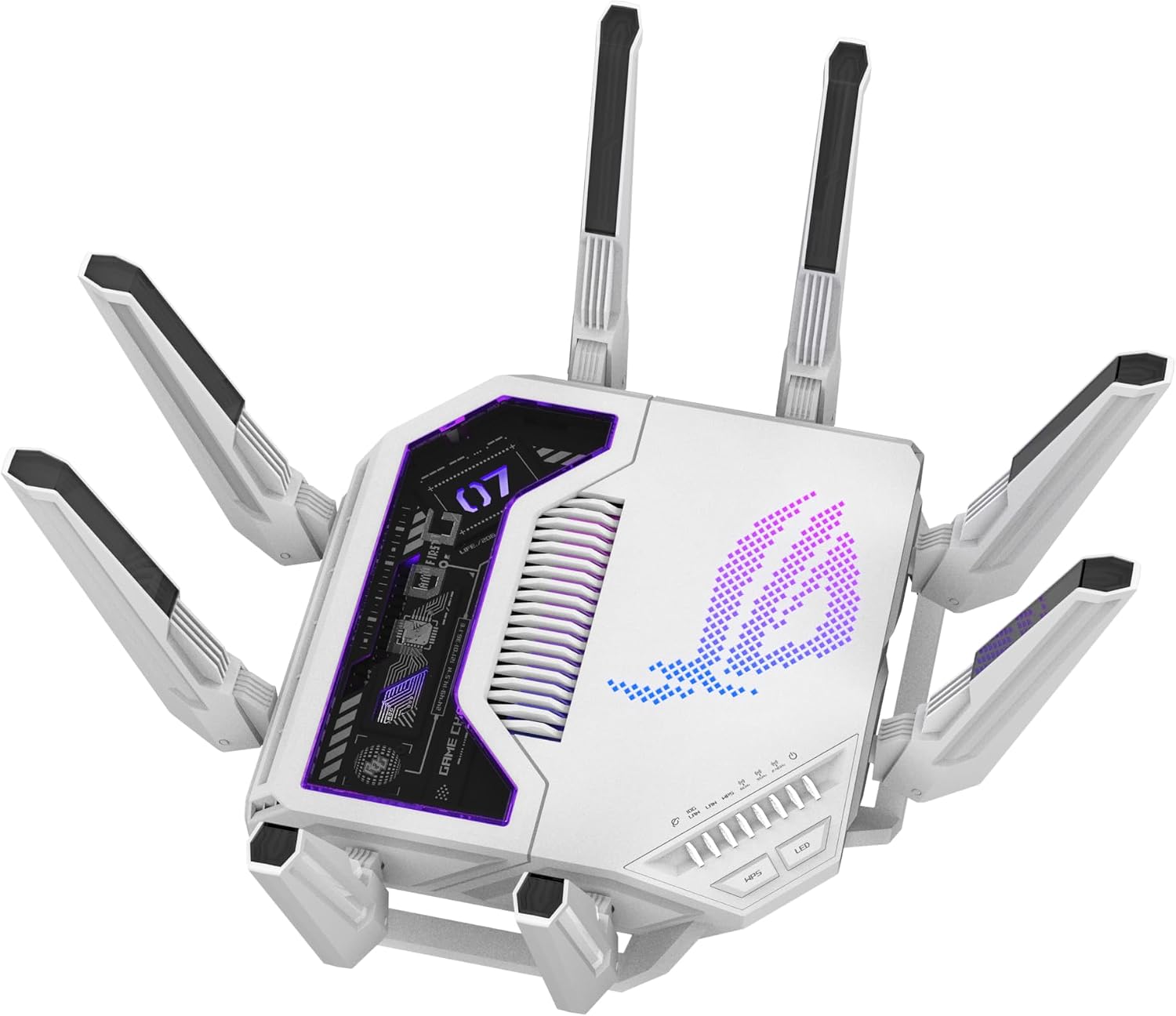 ASUS GT-BE19000AI Tri-Band WiFi 7 (802.11be) AI Gaming Router, 320MHz Bandwidth & 4096-QAM, MLO, Dual 10G Ports, AI Game Boost, Gaming Network, Aura RGB, AiMesh Support, Guest Network Pro