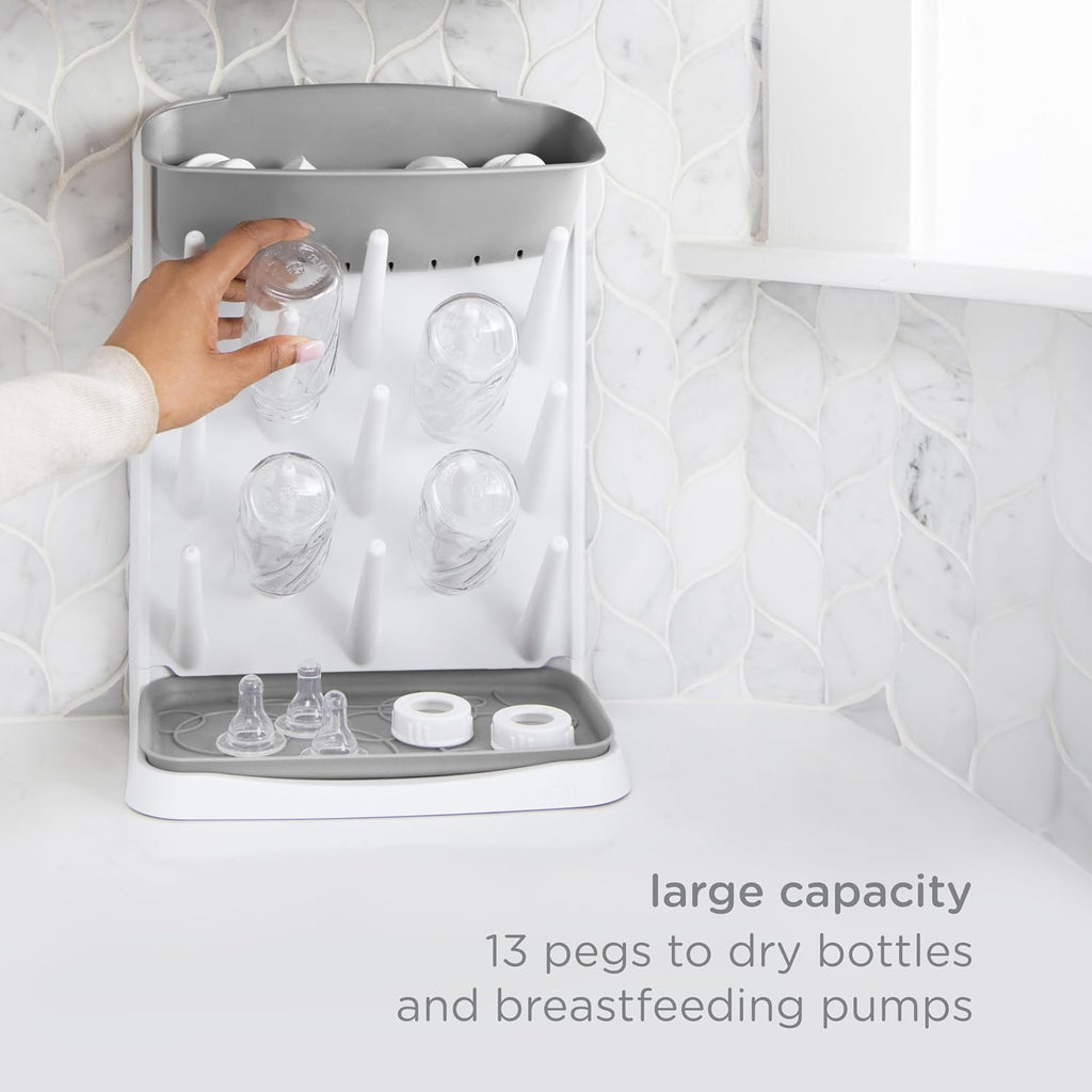 Ubbi Vertical Baby Bottle Drying Rack,Space Saving Countertop Drying Rack Baby Organizer,Gray,(Pack of 6)