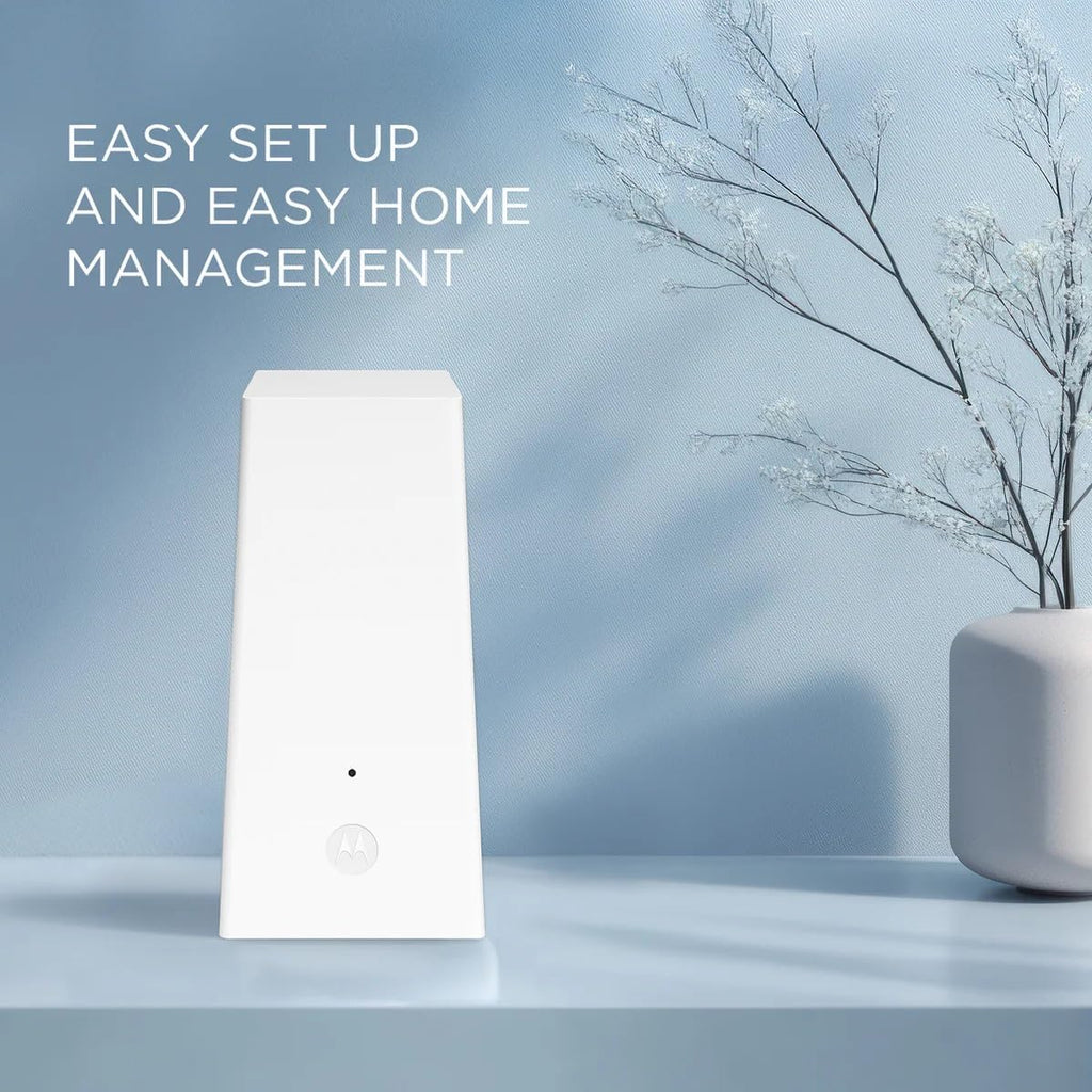 Motorola MQ20 WiFi 6E Router with Easy Mesh, Tri-Band 8.4 Gbps Speed, 3000 sq. ft Coverage, Advanced Parental Controls, Next-Gen Security & Seamless Device Management - White, Dual Pack