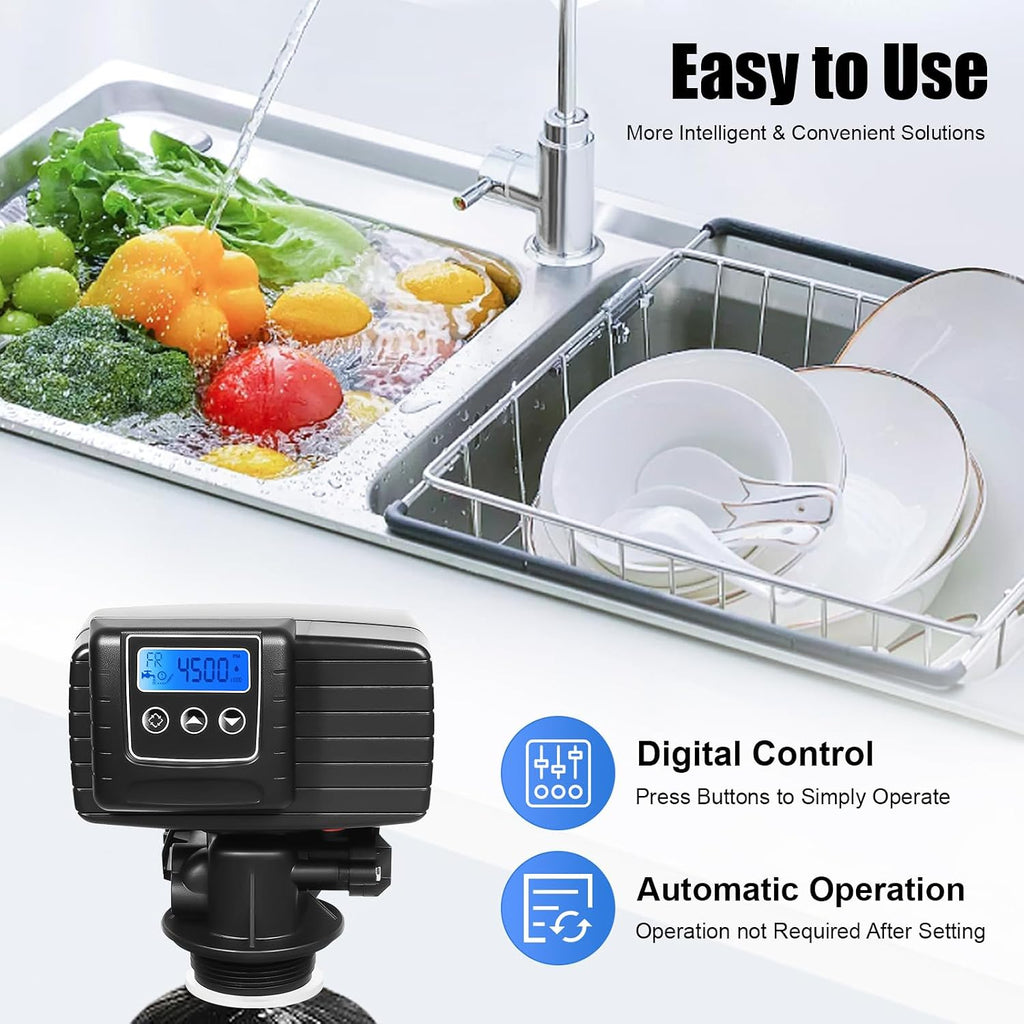 Water Softener Valve, 5600XSTST Time Type Digital Control Valve Replacement Head for Water Filter Softener R-esin Tank