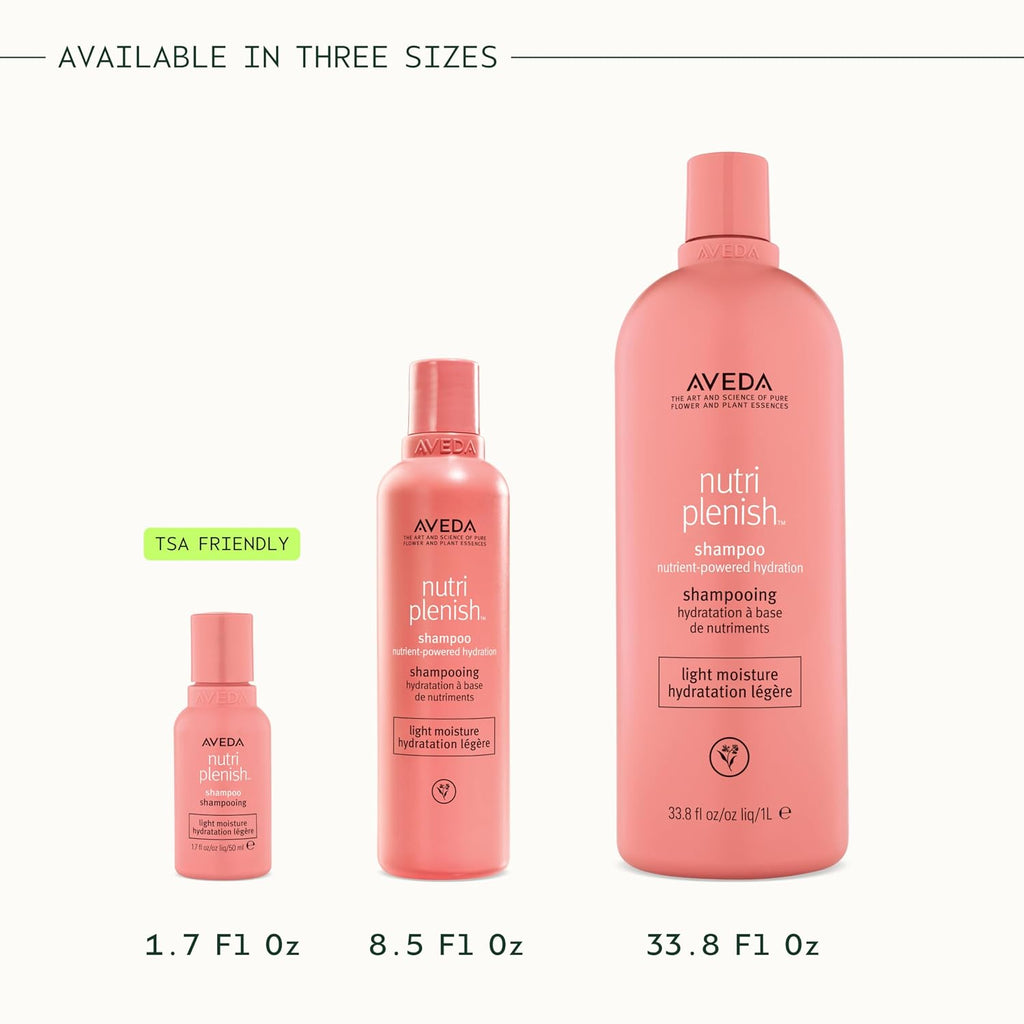 Aveda Nutriplenish Shampoo Light Moisture | Hydrating Shampoo for Fine to Medium Dry Hair | Organic Pomegranate Oil, Coconut Oil, Mango Butter | 93% Naturally Derived*