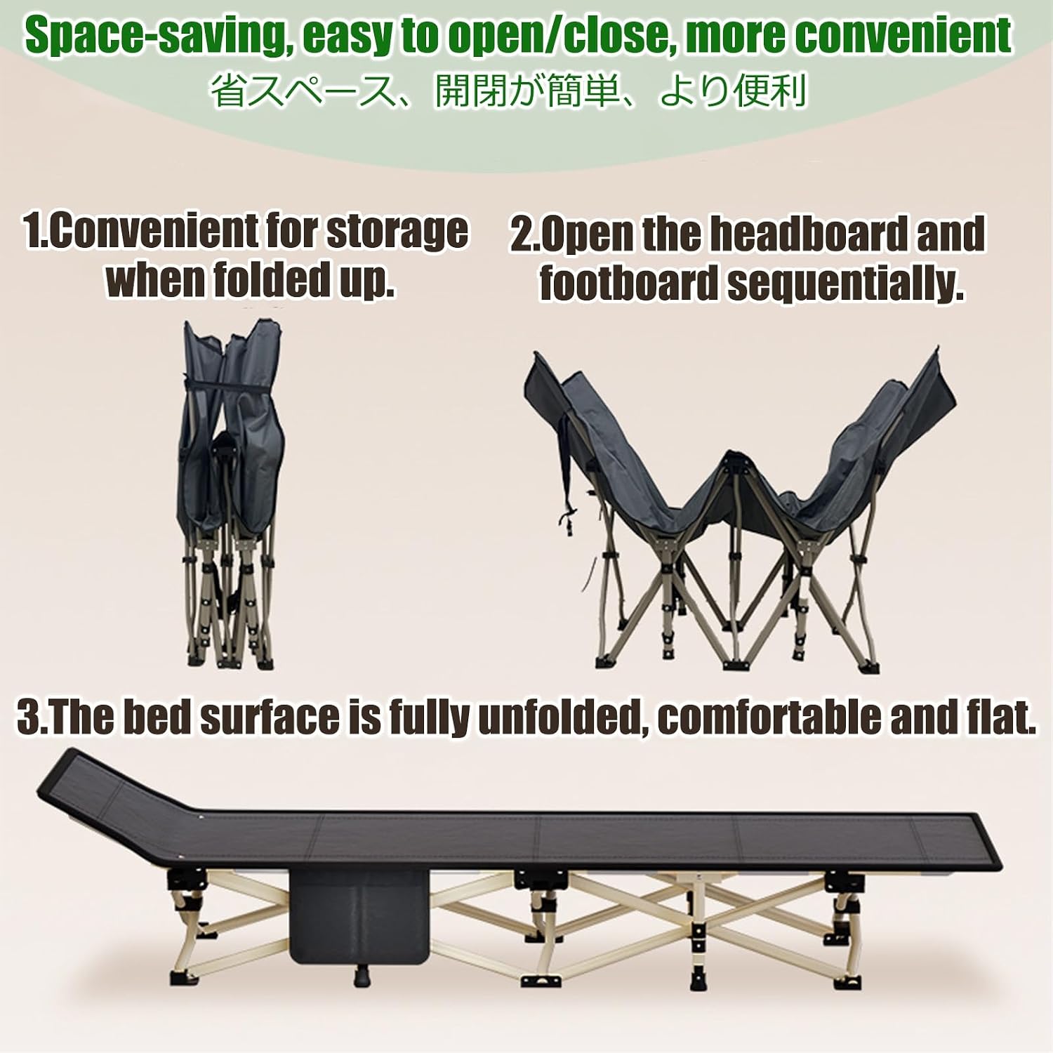 Portable Bed for Adults Foldable Mattress Fold Up Beds for Adults Guest Bed Foldable for Home Office Nap Beach Travel Camping Easy to Set Up Indoor Outdoor