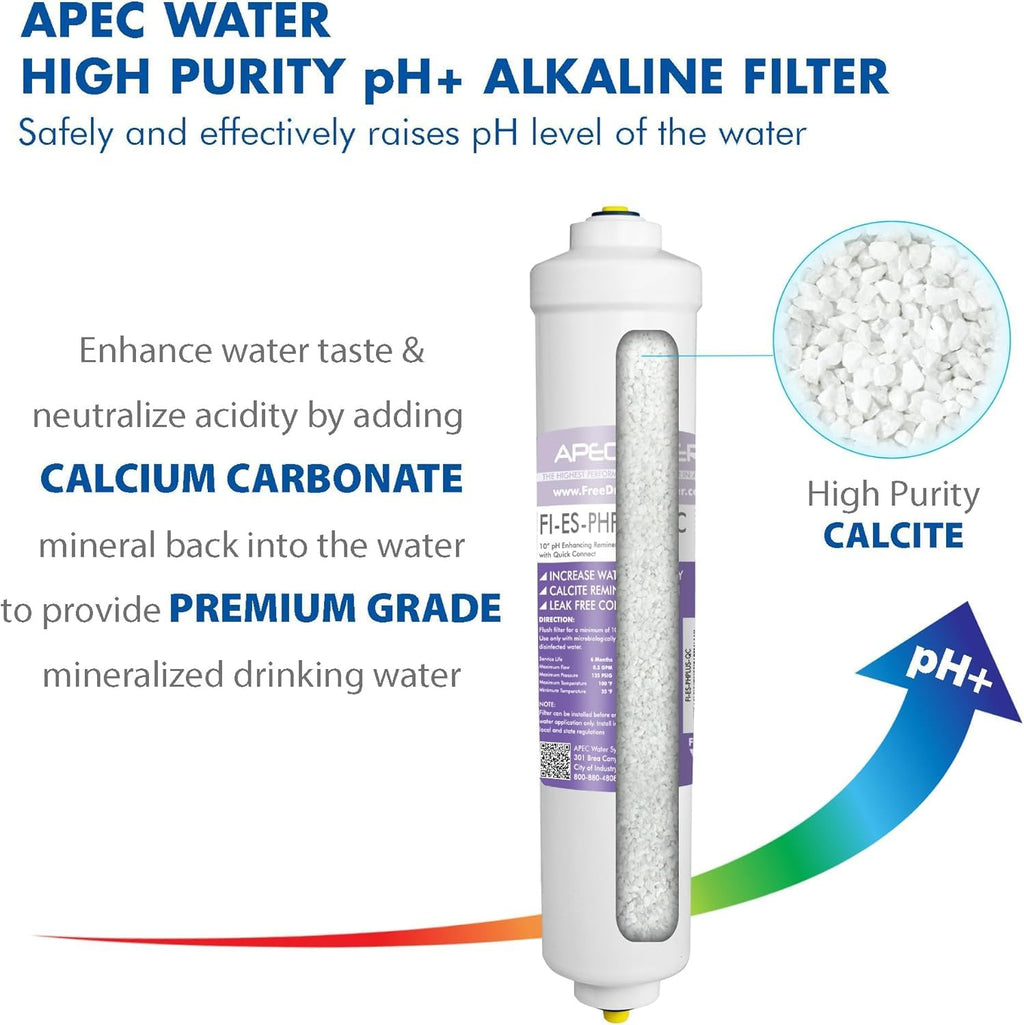 APEC Water Systems FILTER-T2Y-ESPH High Capacity 2 Year Replacement Filter Set For Essence Series Alkaline Reverse Osmosis Water Filter System Stage 1-3&6