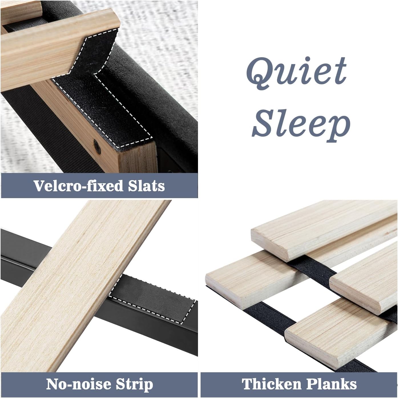 Allewie King Bed Frame/Velvet Upholstered Bed Frame with Vertical Channel Tufted Headboard/Strong Wooden Slats/Platform Bed Frame/Mattress Foundation/Box Spring Optional/Easy Assembly/Black
