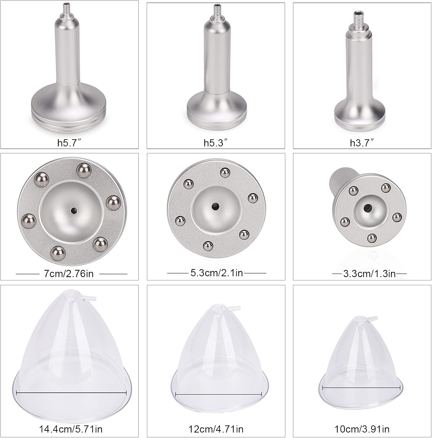 Vacuum Therapy Cupping Machine with 30 Cups and 3 Metal Gua Sha Handles for Salon SPA, Body, Back, Face Massage Care