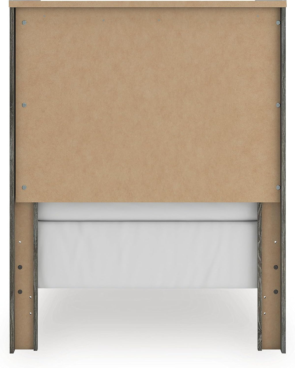 Signature Design by Ashley Frandern Industrial Panel Bed with Nailhead Accents, Foundation or Box Spring Needed, Twin, Gray