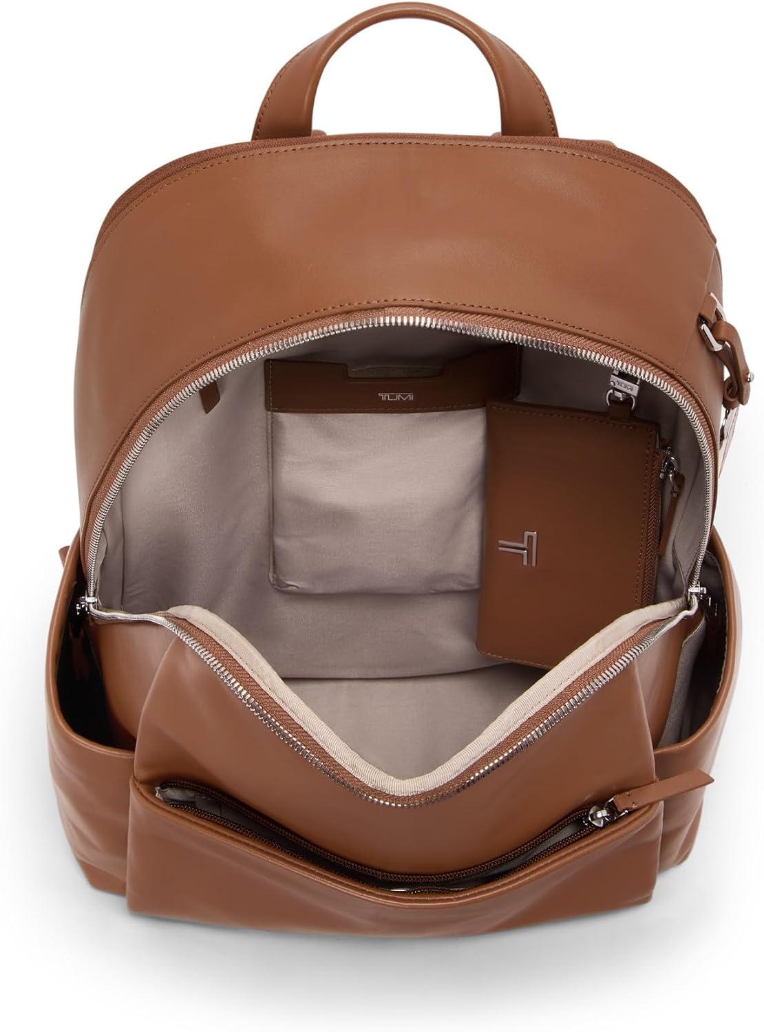 TUMI - Voyageur Raina Backpack - Women's Premium Leather Backpack - Everyday Bag with Phone Pocket & Laptop Compartment - Sienna