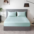 RV Short Queen Size 4-Piece Sheet Set Premium Mulberry Silk Bed Sheets Set Fits 14-16' Deep Pocket - Luxurious Soft Silk (Solid, Light Blue)