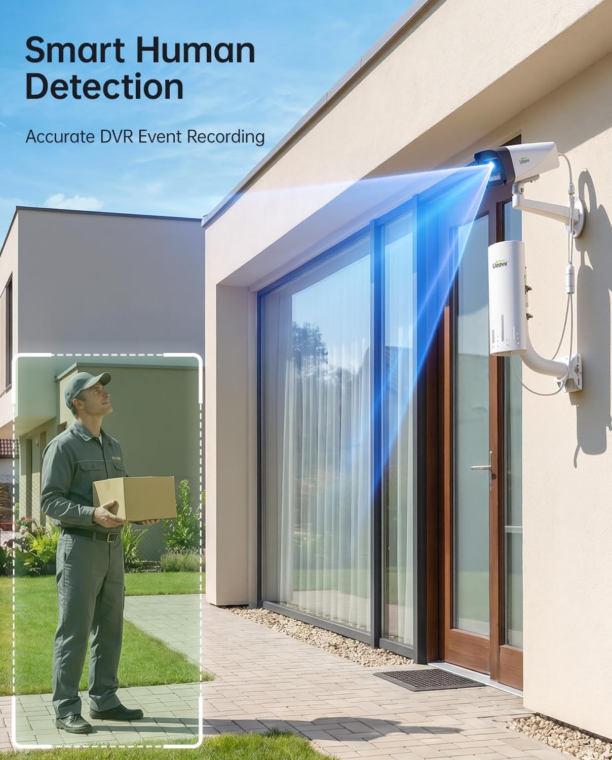 UeeVii Wireless Bridge with Camera: Long Range Point to Point Security System CPE450 + 3MP IP Camera Kit, Easy Setup for Homeowner and Business Owner for Barn Farm Ranch Warehouse Factory Security