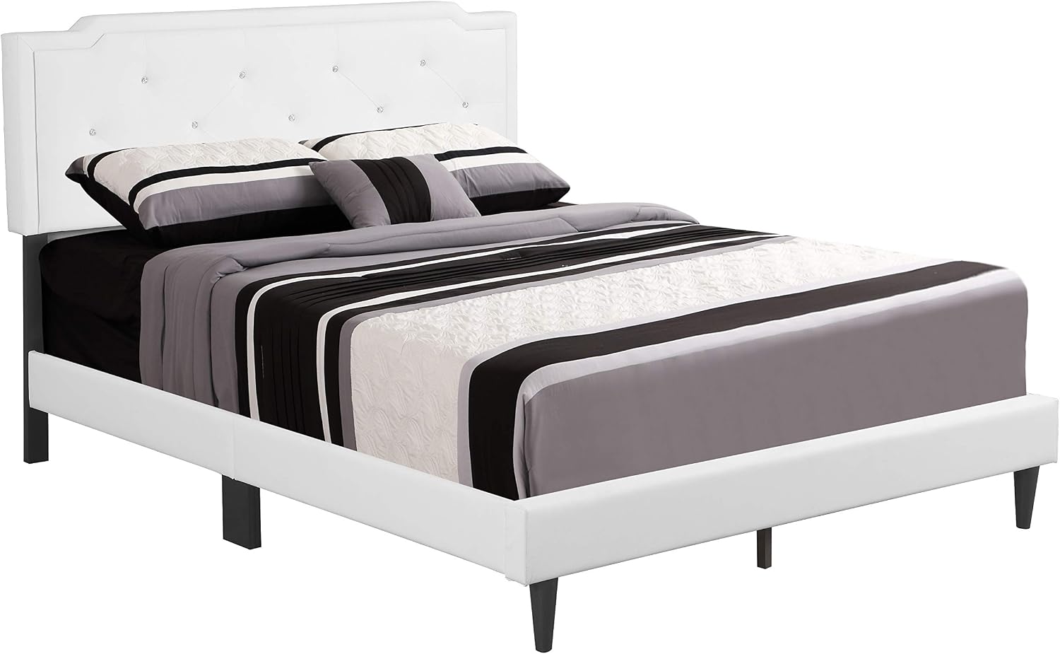 Glory Furniture Deb Upholstered Bed, Full, White