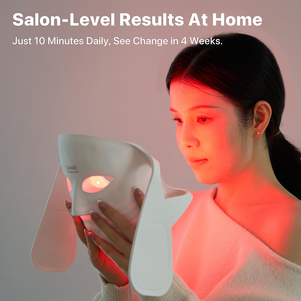LED Light Therapy Mask for Face, Home Use Anti-Aging Skin Care Device, 330 LEDs, 5-in-1 LED Colors with Deep NIR 1072nm, NIR 830nm, Red, Yellow & Blue Light