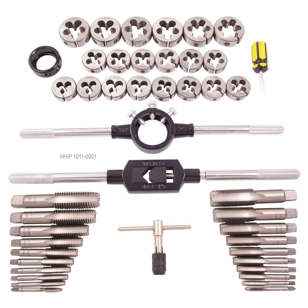 HHIP 1011-0001 45 Piece Tap & Die Set, 1/4-1 Inch - Tungsten