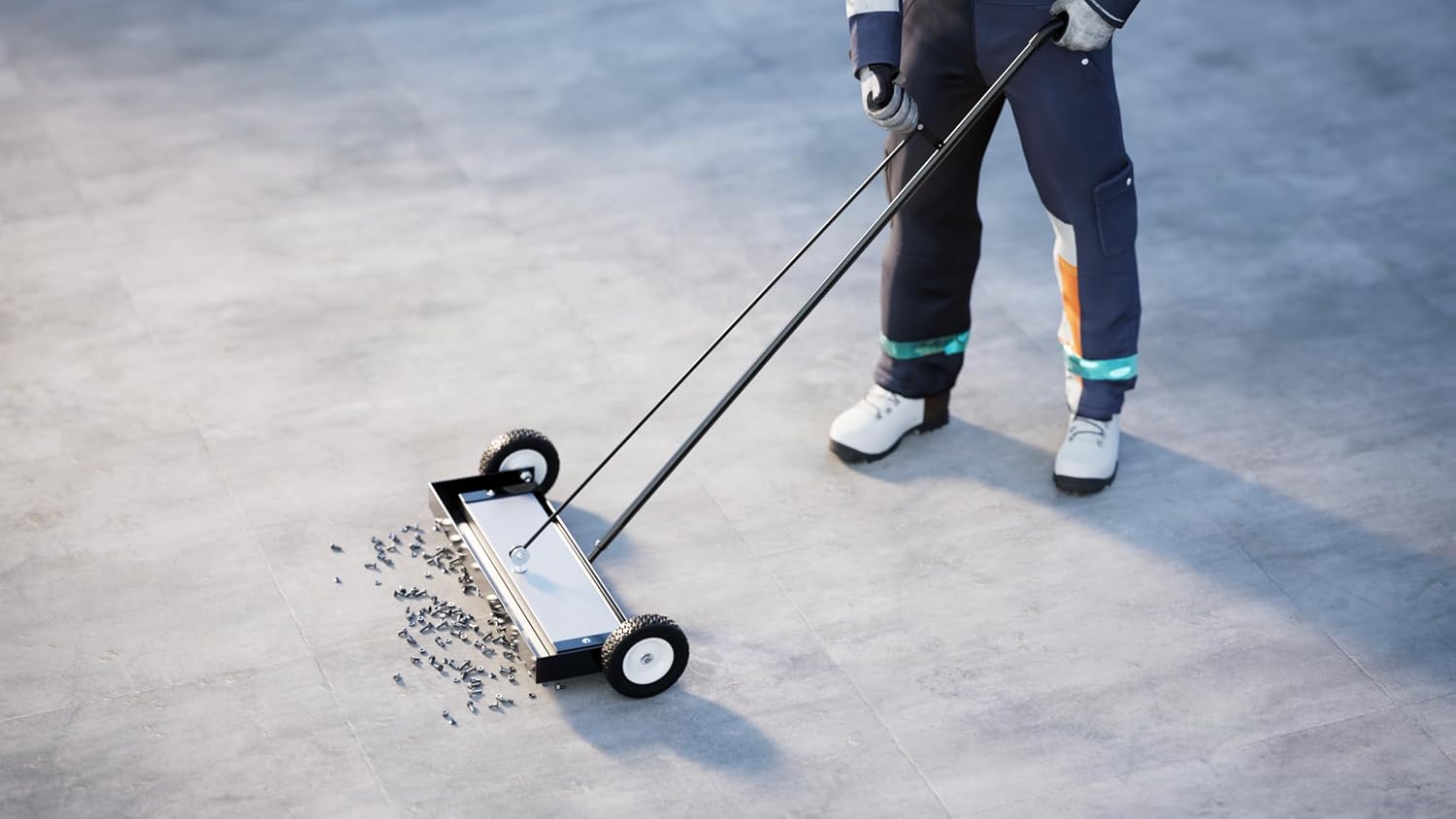 Master Magnetics Heavy Duty Magnetic Sweeper - Heavy Duty Push-Type with Release, 24' Sweeping Width, MFSM24RX
