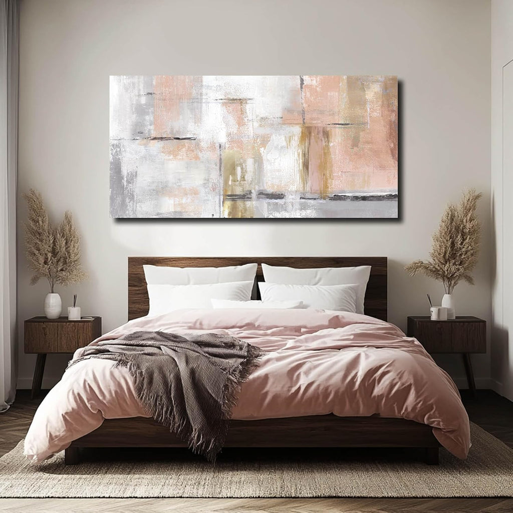SOUGUAN Large Abstract Canvas Wall Art Modern Wall Decor Pink Art Posters 29'x58' Home Decorations for Living Room Artwork for Office