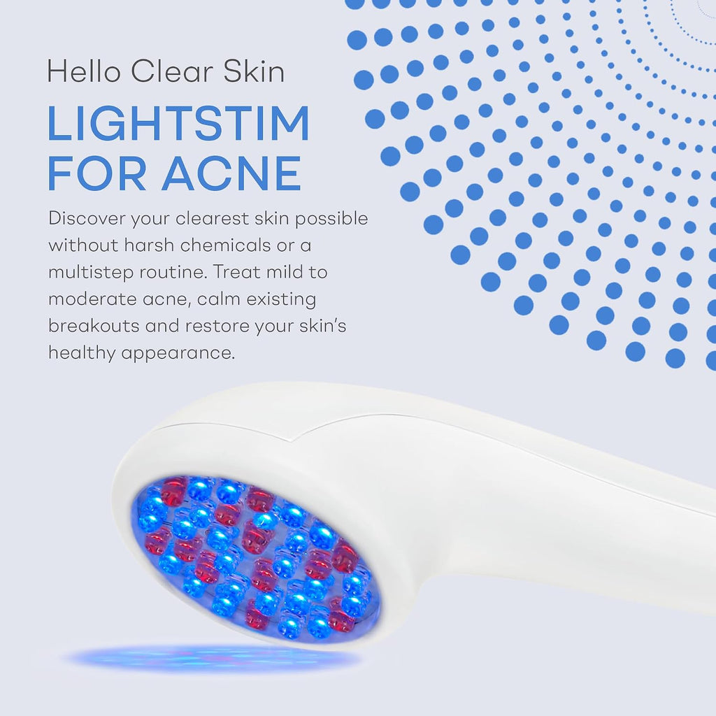LightStim for Acne LED Red Light Therapy, FDA cleared for mild to moderate acne, reduce acne, calm existing breakouts & restore your skin's healthy appearance 36 Blue & Red LEDs, 415 & 630 wavelengths