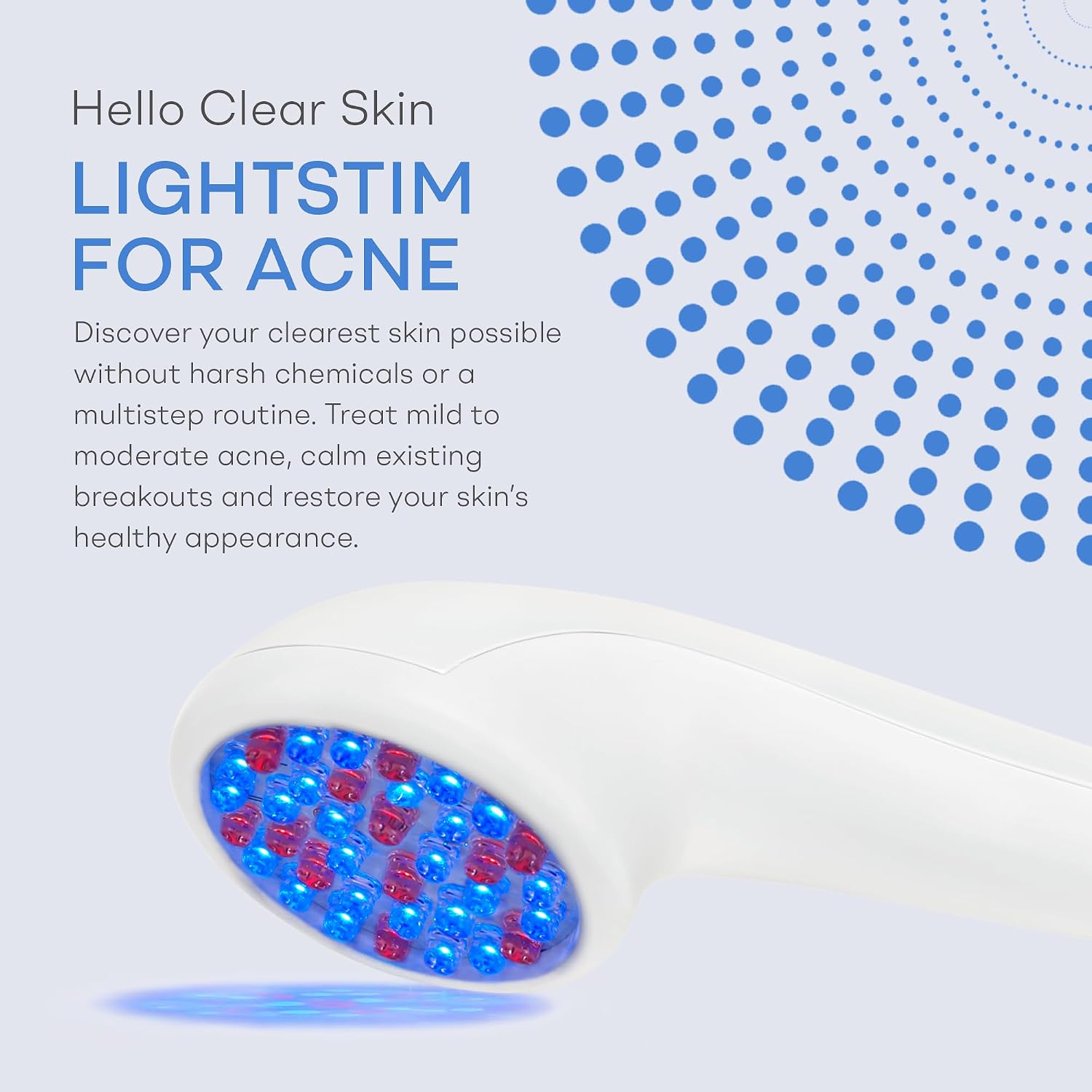 LightStim for Acne LED Red Light Therapy, FDA cleared for mild to moderate acne, reduce acne, calm existing breakouts & restore your skin's healthy appearance 36 Blue & Red LEDs, 415 & 630 wavelengths