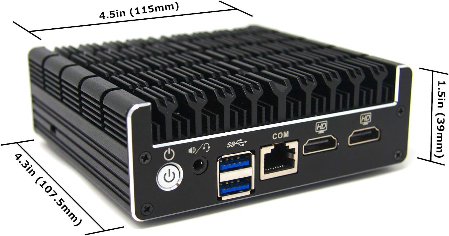 Protectli Vault FW4B - 4 Port, Firewall Micro Appliance/Mini PC - Intel Quad Core (Celeron J3160), AES-NI, Barebone
