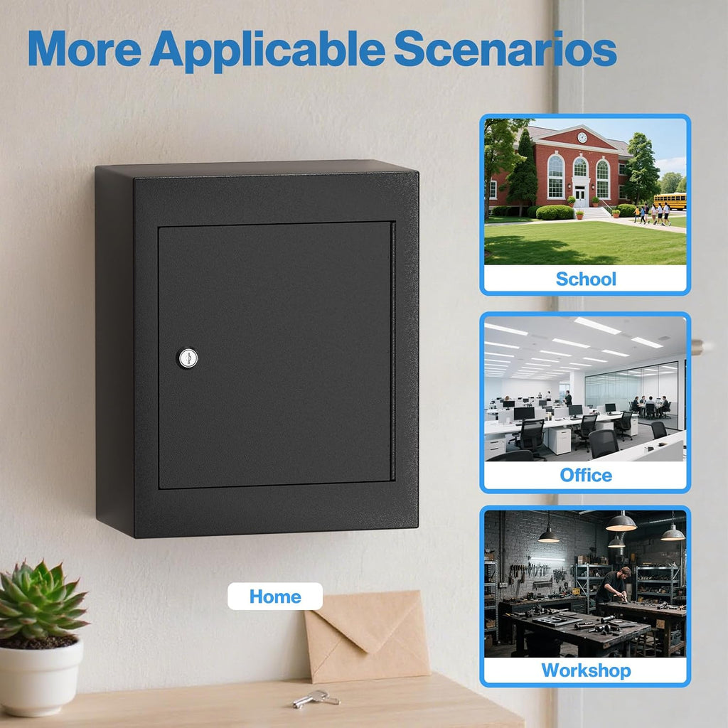 Through-The-Wall Drop Box with Rainproof Cover | Heavy Duty Through Wall Mailbox with 10-Inch Adjustable Chute | Rainproof Locking Drop Safe for Mail, Rent, Checks, Cash, and Keys