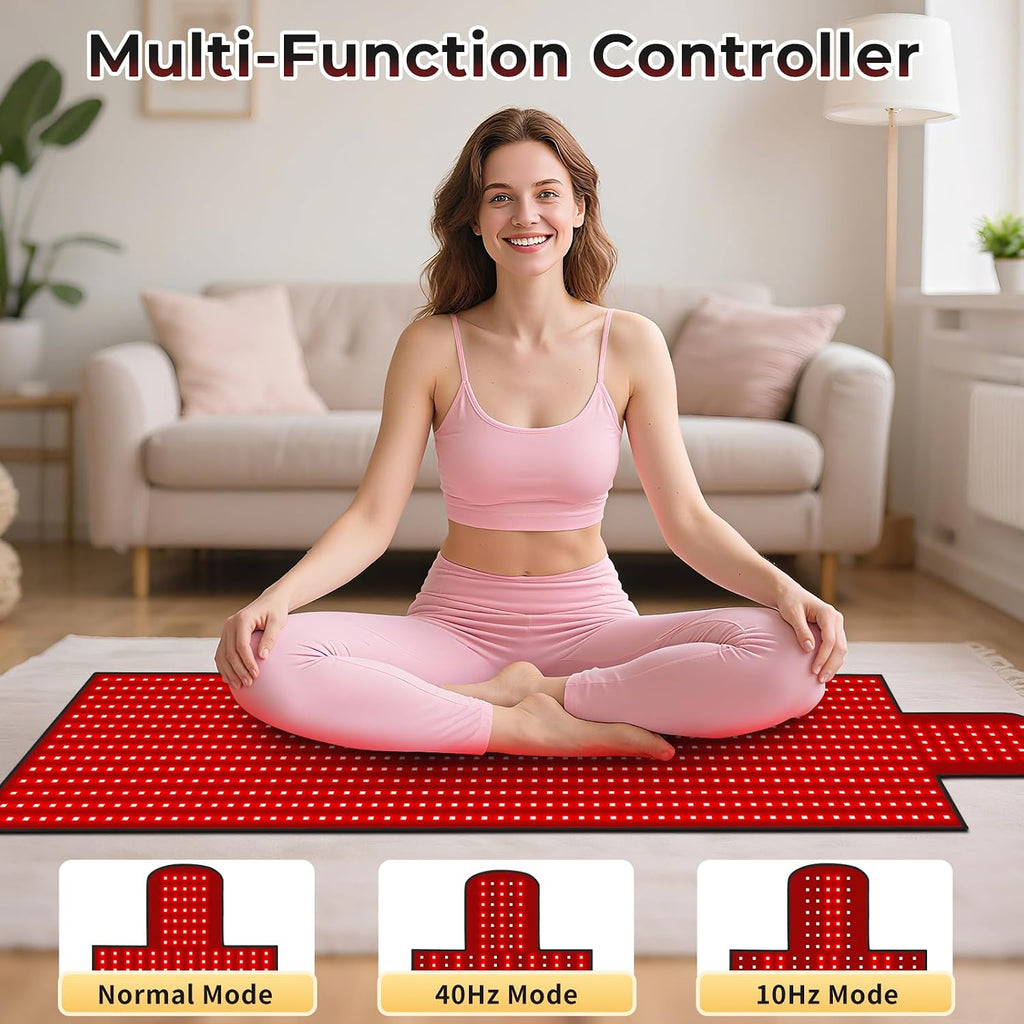 LITDUCK Body Red Light Therapy Mat, Eligible Red Light Therapy Blanket, 2in1 LEDs(660nm& 850nm), Premium Leather, Adjustable Timer & Intensity